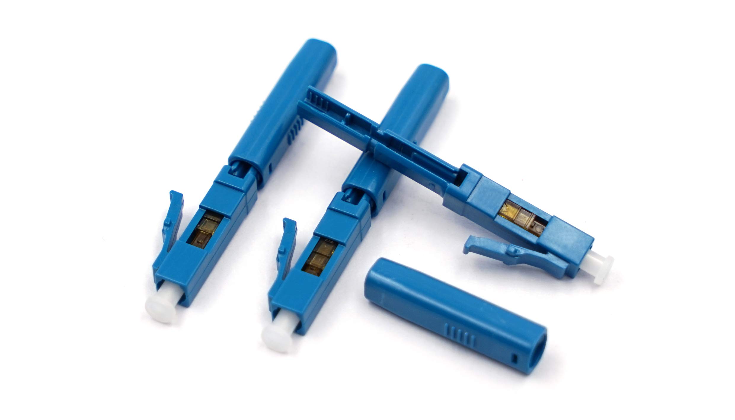 100pcs LC UPC Fiber Optic Quick Connectors with Tools - Single Mode 9/125 Mechanical Fast Connectors for 2.0x3.0mm Butterfly Fiber Cable - Perfect for Home/Office Network Installations & Telecom Projects