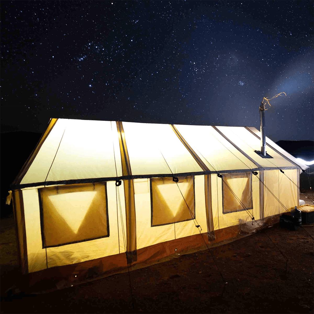 16'x20' Alpha Wall Tent - Durable Canvas Camping Tent for Outdoor Adventures, Hunting & Family Camping - Waterproof & Spacious Shelter for All Seasons
