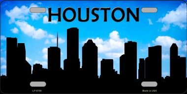 Houston Texas Novelty Metal License Plate - Custom Silhouette Design LP-8708 for Cars, Trucks & Motorcycles - Perfect for Texas Pride & Road Trip Souvenirs