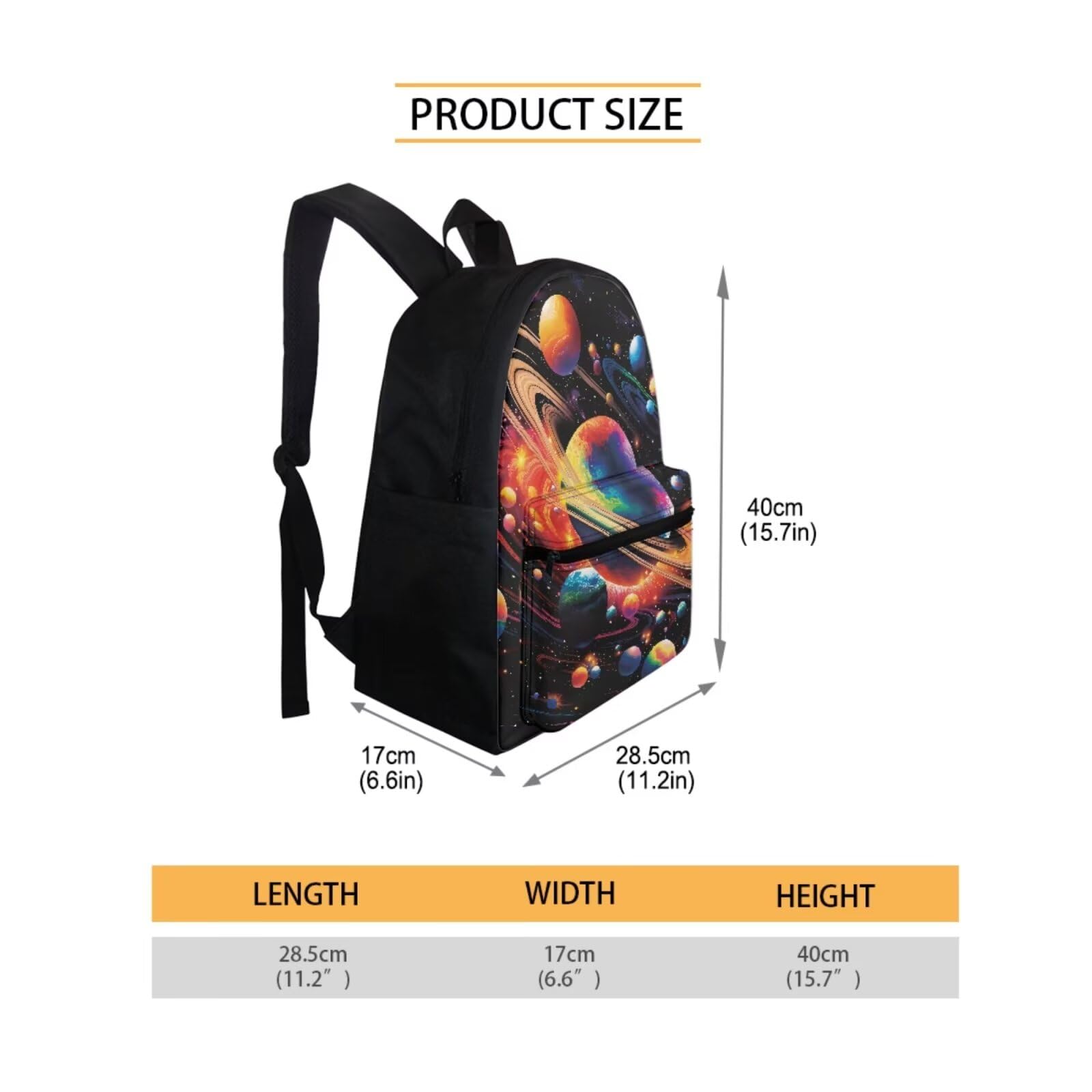 Planets Themed 3-in-1 Kids Backpack Set for Boys & Girls - School Bag with Lunch Box & Pencil Case for Preschool, Kindergarten, Travel & Outdoor Activities | Durable Bookbag for Teens & Children