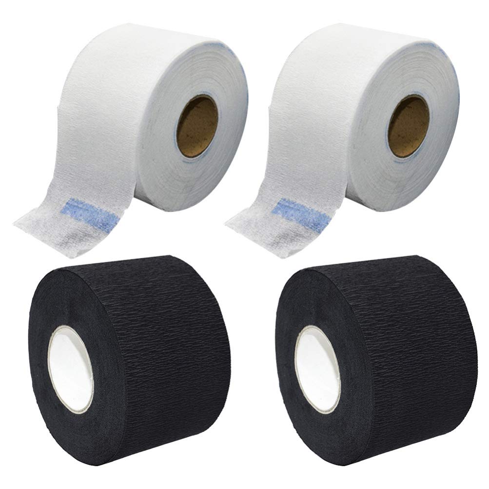 Beaupretty 4 Rolls White Salon Neck Tape Paper - Disposable Hair Dyeing & Styling Neck Strips for Barber & Hairdresser - Perfect for Hair Coloring, Bleaching & Salon Treatments