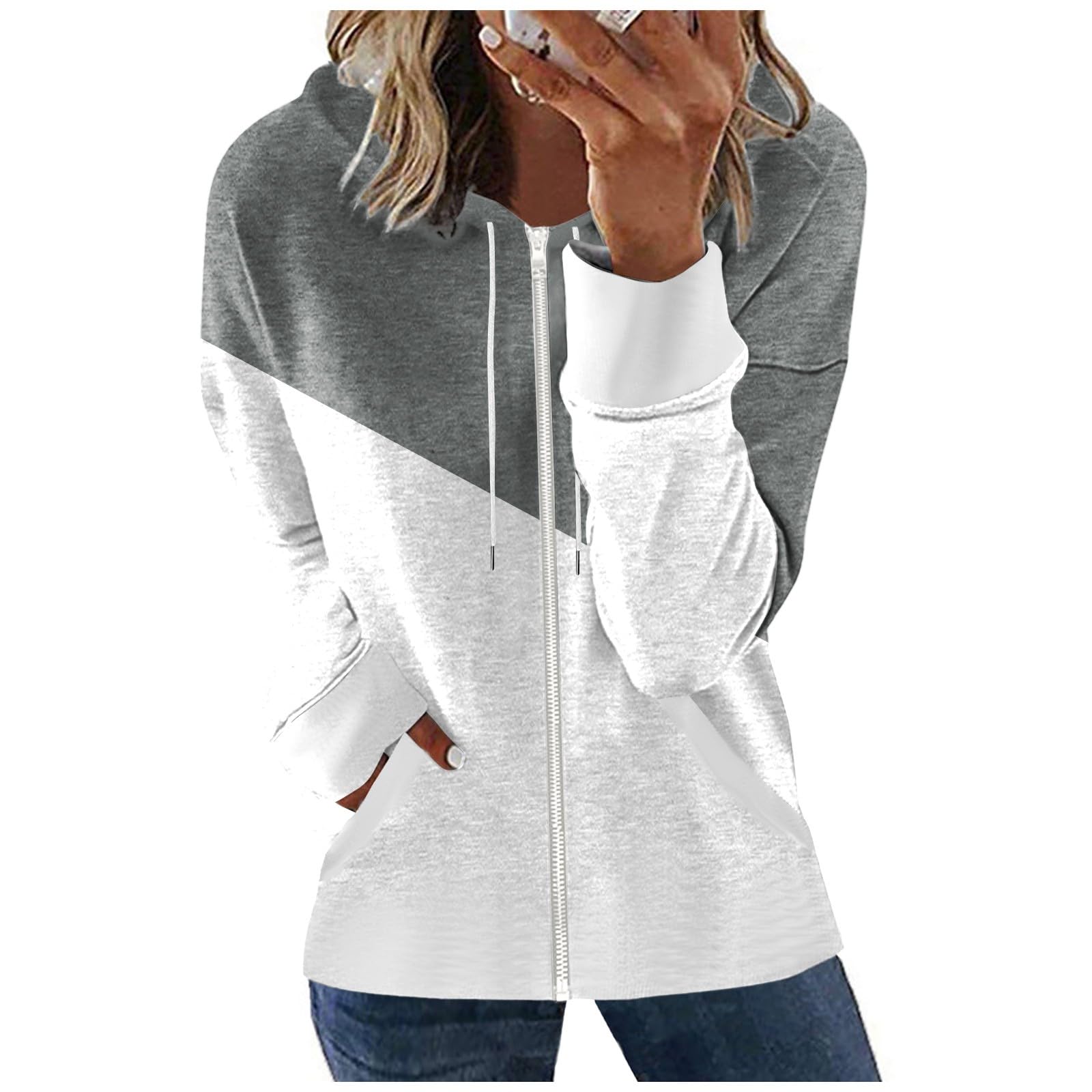 Women's Zip Up Hoodie - Athletic Jacket with Pockets, Long Sleeve Sportswear for Running, Gym & Casual Wear | Comfortable & Relaxed Fit
