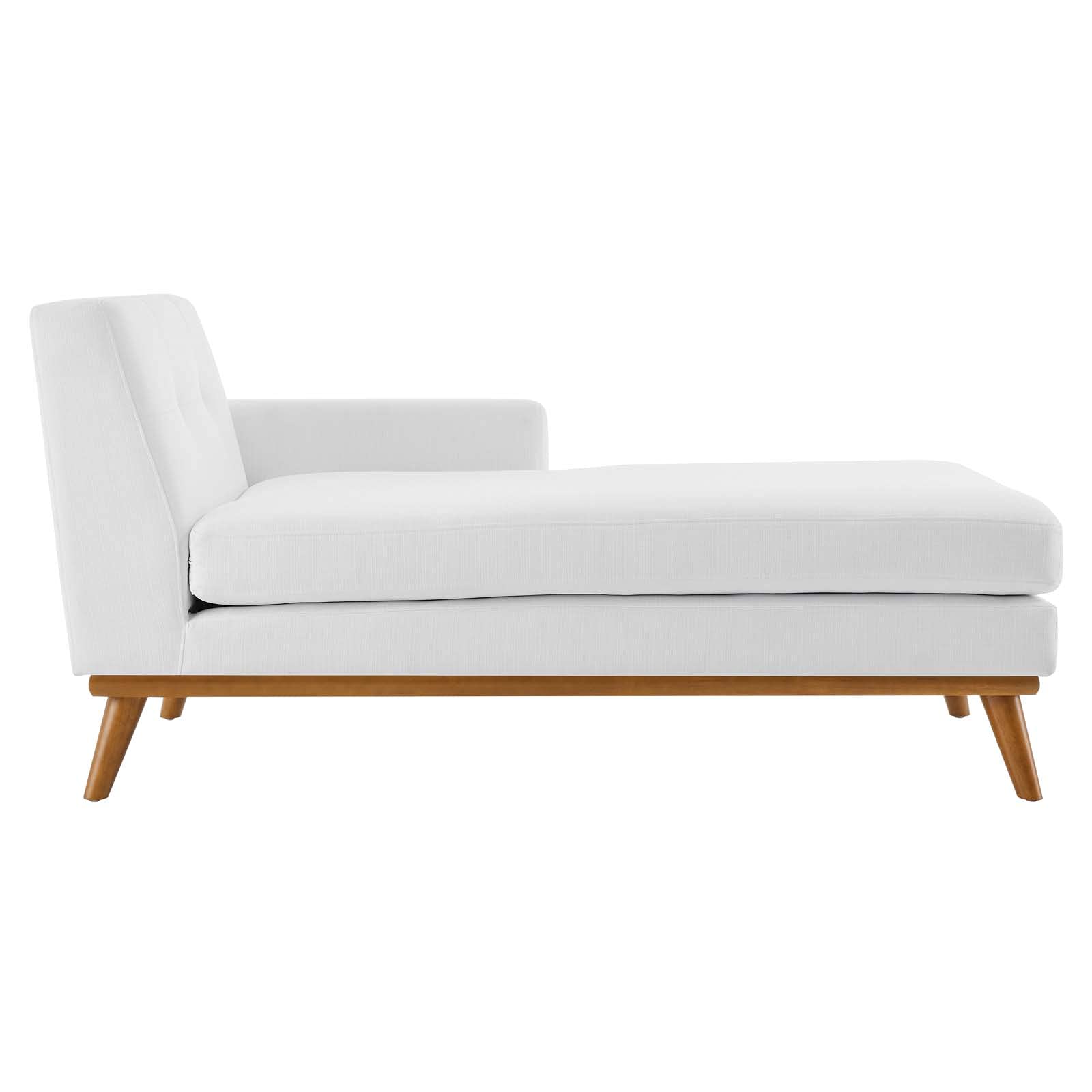 Modway Engage Upholstered Fabric Right-Facing Sectional Sofa in White - Modern Living Room Furniture for Small Spaces & Apartments