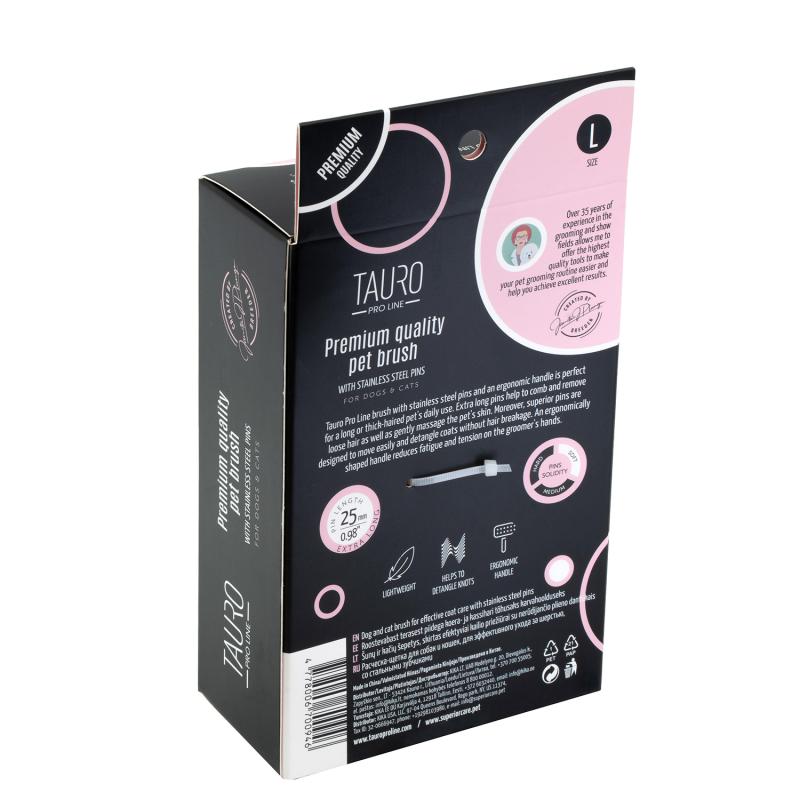Tauro Pro Line Brush - Large Pet Grooming Brush with Thin & Soft 0.98