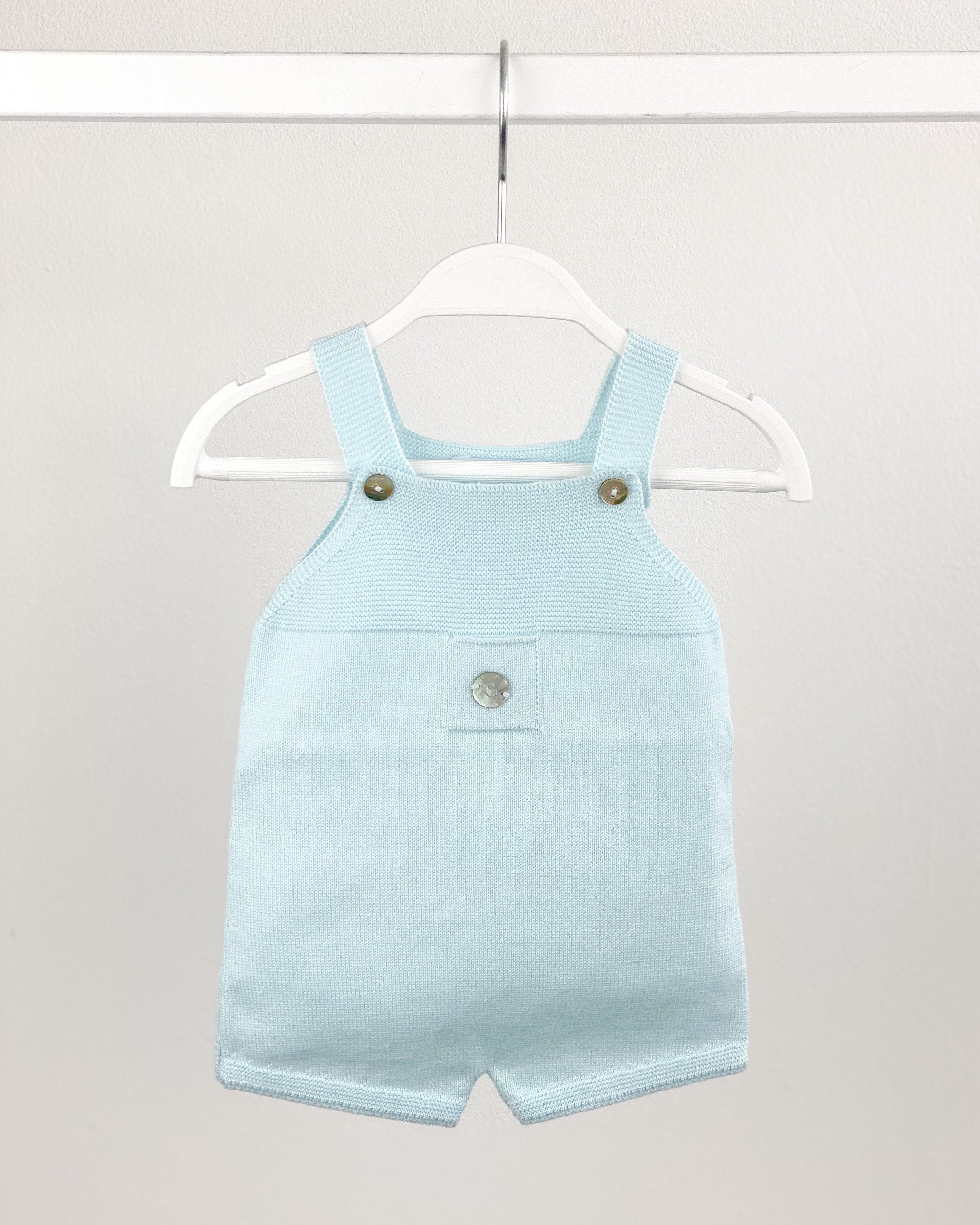 Classic Short Knitted Dungarees for Women - Soft Stretch Denim Overalls in Mint Green | Perfect for Casual Outings, Weekend Brunch & Spring Fashion