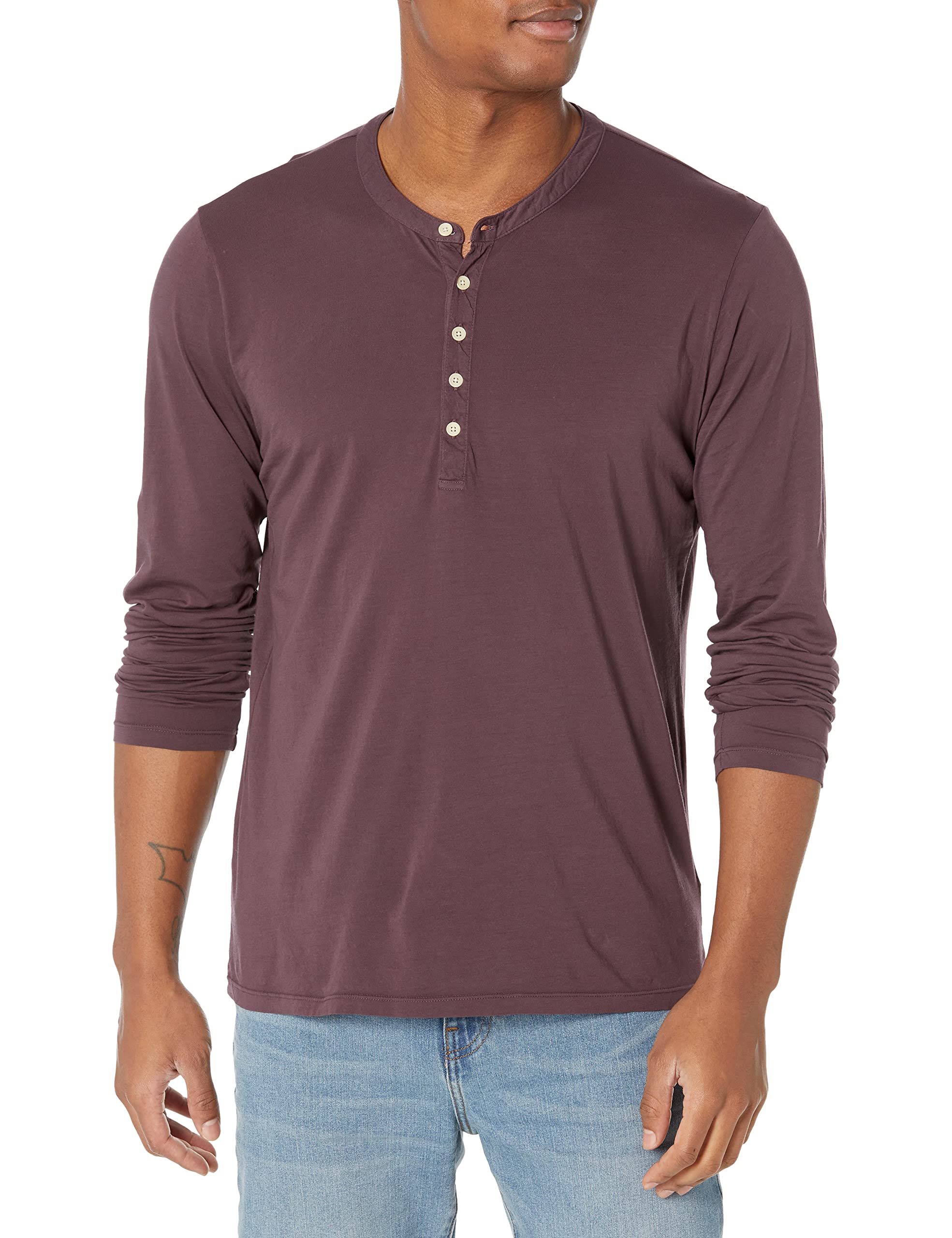 Graham & Spencer Men's Alvaro Long Sleeve Velvet Henley Shirt - Soft & Stylish Casual Wear for Date Nights & Holiday Parties