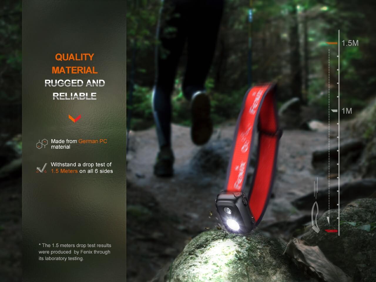 Fenix HL16 Lightweight Outdoor Hiking LED Headlamp - 300 Lumens, USB Rechargeable, Waterproof Headlight for Camping, Running, Fishing & Emergency Use