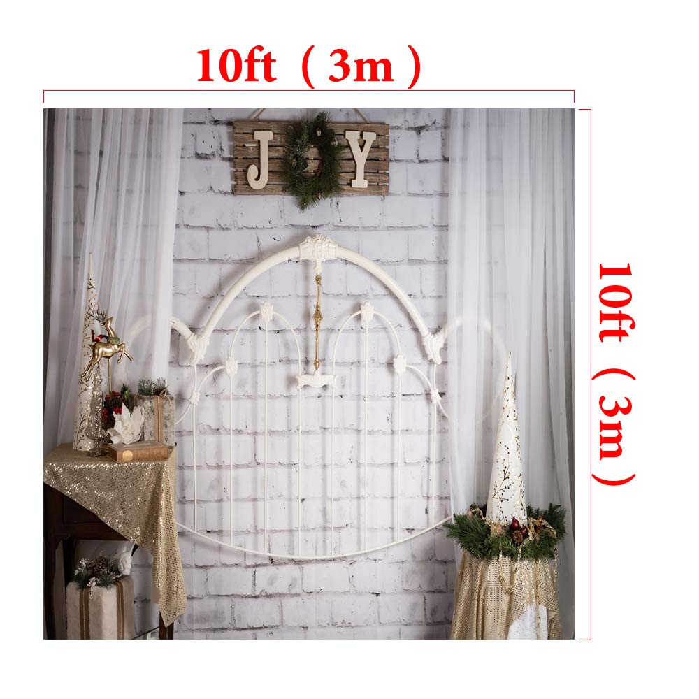 10x10ft Christmas Photography Backdrop - Holiday Portrait Background for Studio, Party, and Family Photos | Kate Brand Festive Headboard Decor
