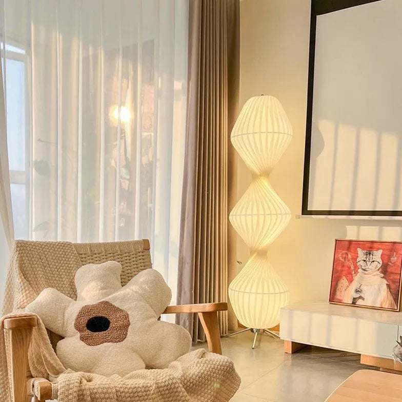 Modern White Rotating Wavy Floor Lamp - Adjustable LED Standing Light for Living Room, Bedroom, Office & Reading Corner