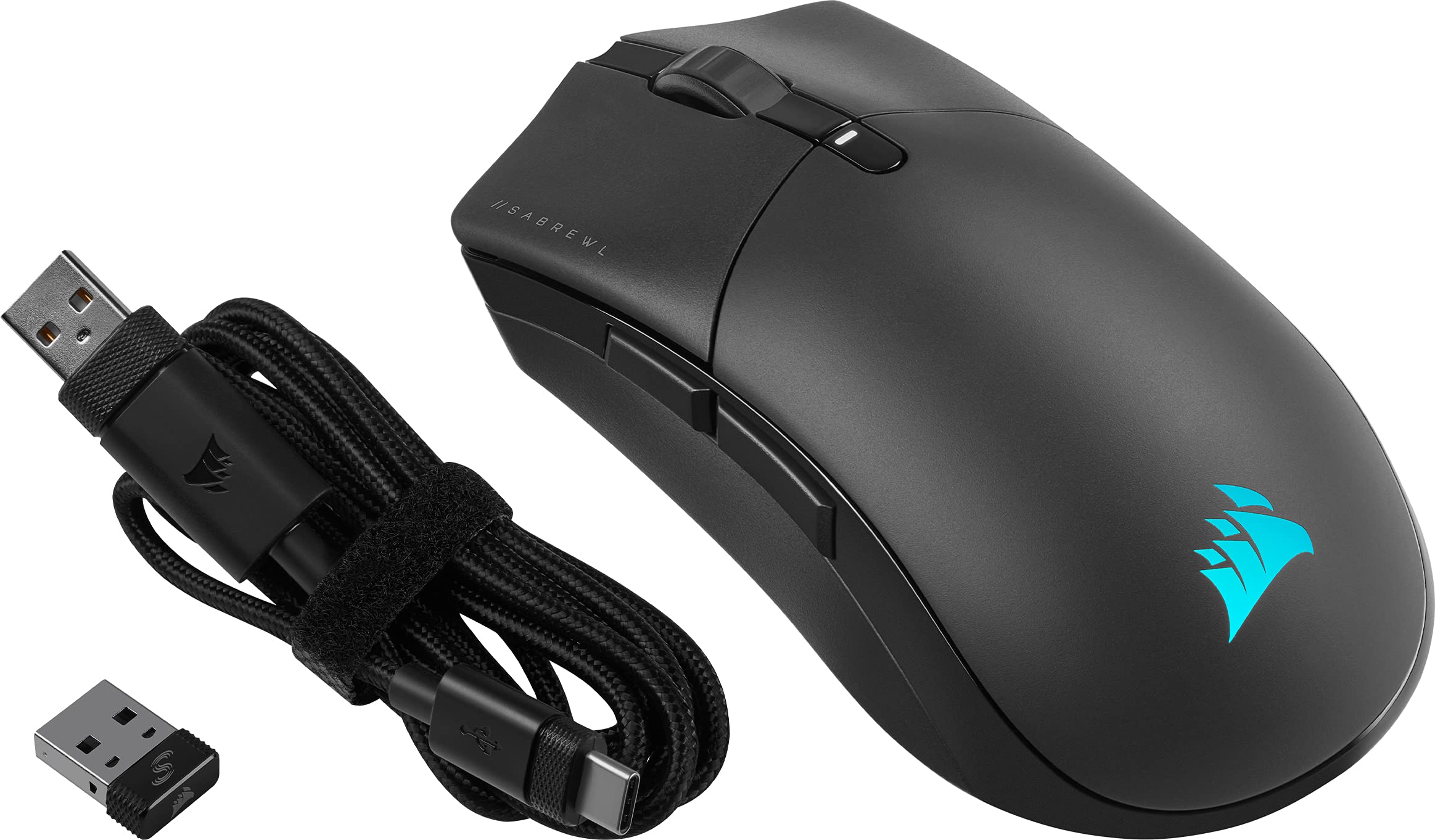 CORSAIR SABRE RGB PRO WIRELESS Gaming Mouse - Ultra-Light 59g FPS MOBA Esports Mouse with 26000 DPI Optical Sensor, Ergonomic Design, iCUE Software Compatible - for PC, PS5, PS4, Xbox - Perfect for Competitive Gaming & Streaming (Black)