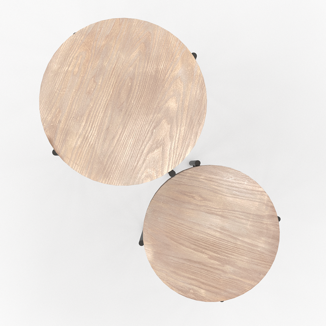 Stylish Normandy Accent Tables Set of 2 - Modern Side End Tables for Living Room, Bedroom & Office - Wooden Coffee Table with Storage Shelf - Perfect Home Decor Furniture for Small Spaces