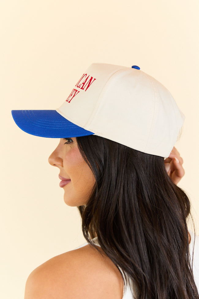 American Honey Blue Trucker Hat - Adjustable Mesh Back Cap for Men & Women - Perfect for Outdoor Activities, Sports, and Casual Wear