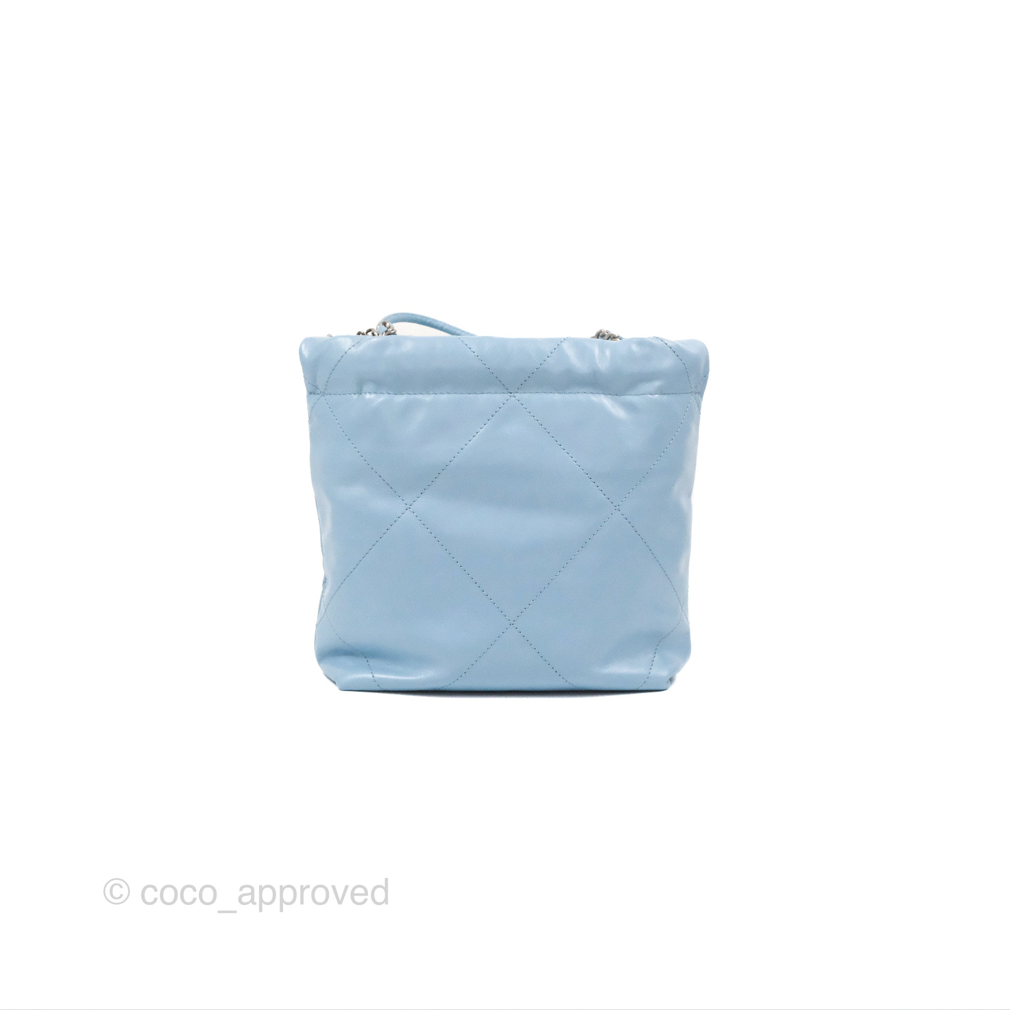 Chanel 22 Mini Bag Light Blue Crumpled Calfskin Leather Crossbody Purse for Women | Luxury Designer Handbag for Everyday Use & Special Occasions
