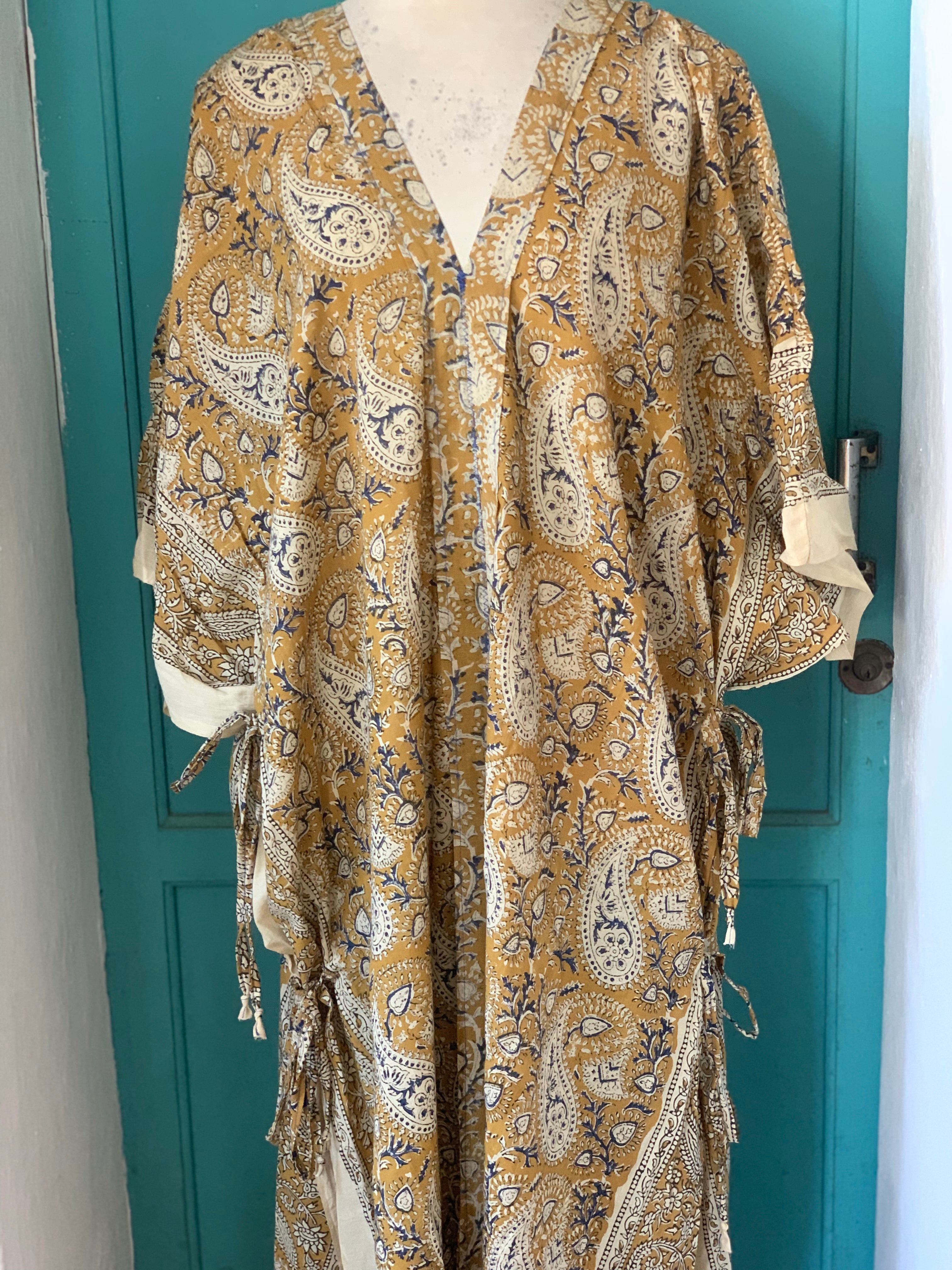 Flori Kaftan Dress for Women - Flowy Boho Maxi Dress with Embroidery, Beach Cover Up, Summer Vacation Outfit - Perfect for Beach Parties, Resort Wear, and Casual Day Out