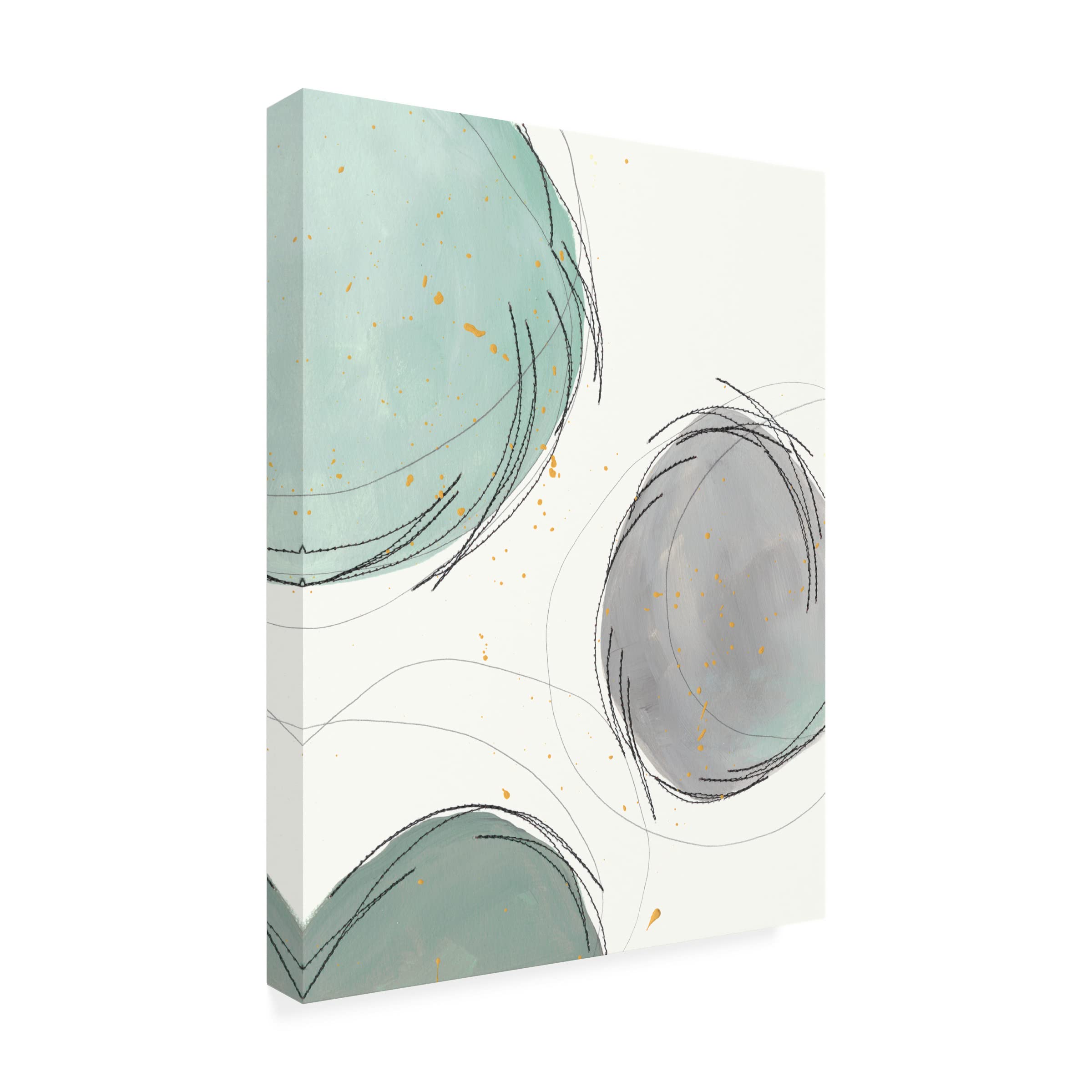 Regina Moore 'Encircled Orbits I' Abstract Canvas Wall Art - Modern Home Decor for Living Room, Bedroom & Office - Framed Fine Art Print