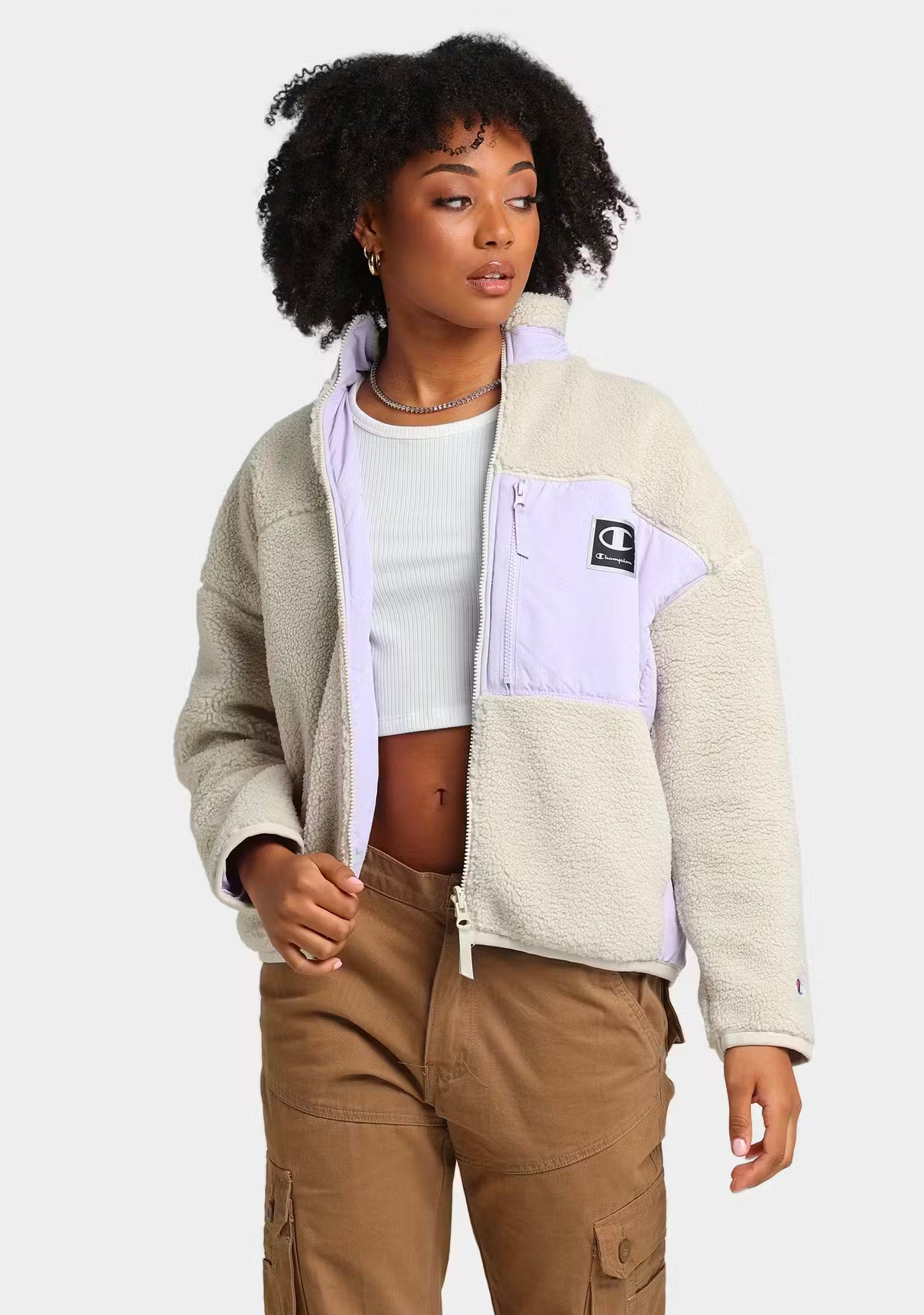 Champion Women's Rib Mix Reversible Jacket - Lightweight Zip Up Hoodie for Casual Wear, Gym & Outdoor Activities