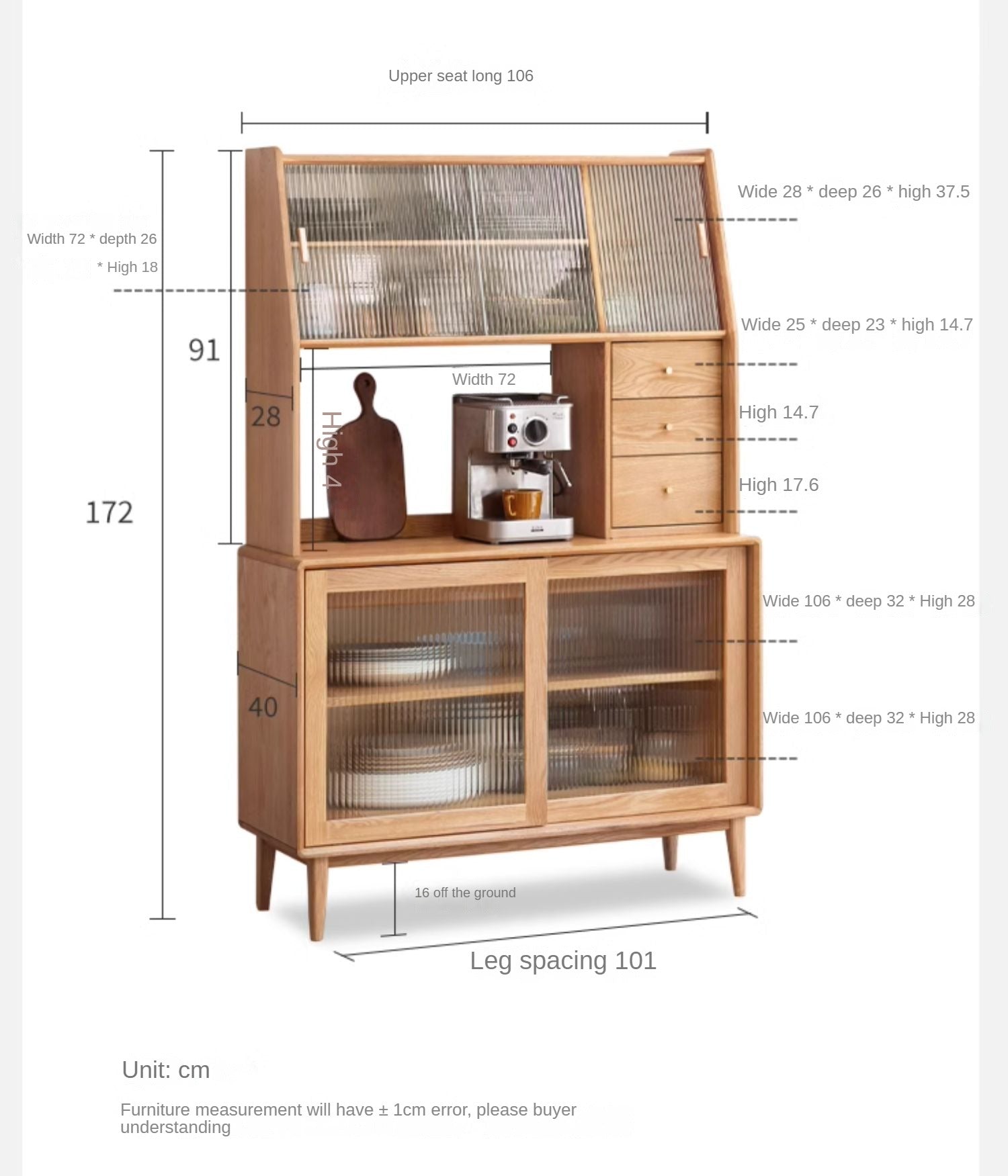 Solid Oak Wood Sideboards & Buffet Cabinets - Rustic Dining Room Storage Furniture for Home Decor & Entertaining