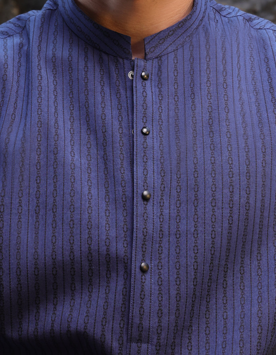 Premium Cotton Blue Kurta for Men by J. Junaid Jamshed | Traditional Pakistani Ethnic Wear for Weddings, Festivals & Casual Outings