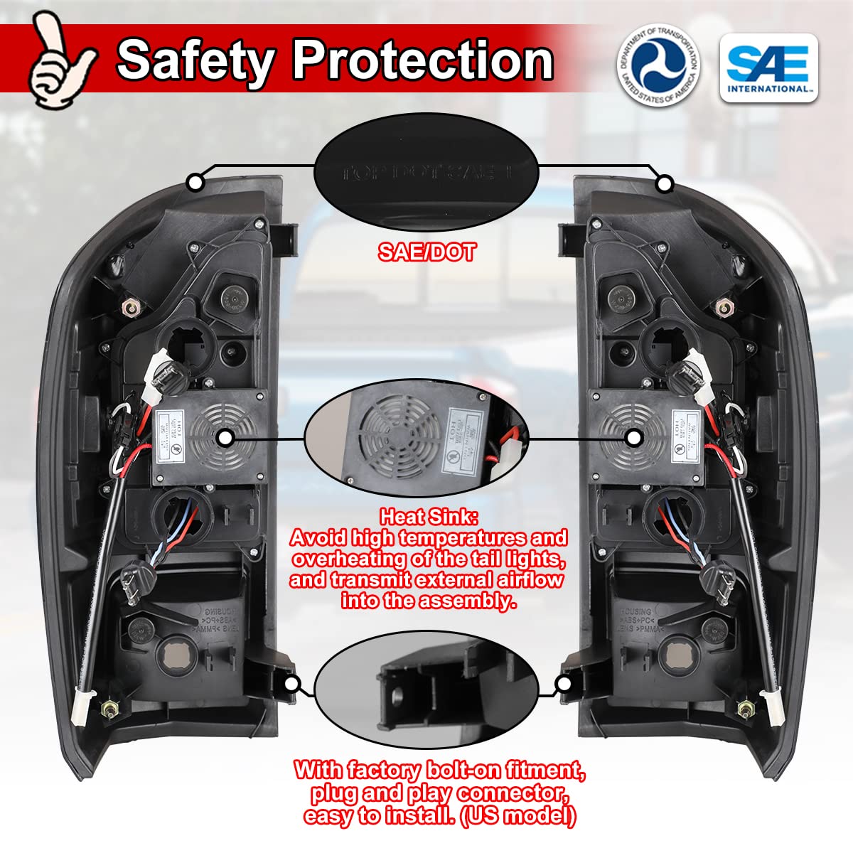 Nixon Offroad LED Tail Lights for Toyota Tacoma 2016-2023 - Matte Black Housing with Smoke Lens - Direct Replacement Rear Light Assembly (1 Pair) - Perfect for Off-Roading, Night Driving & Custom Truck Upgrades