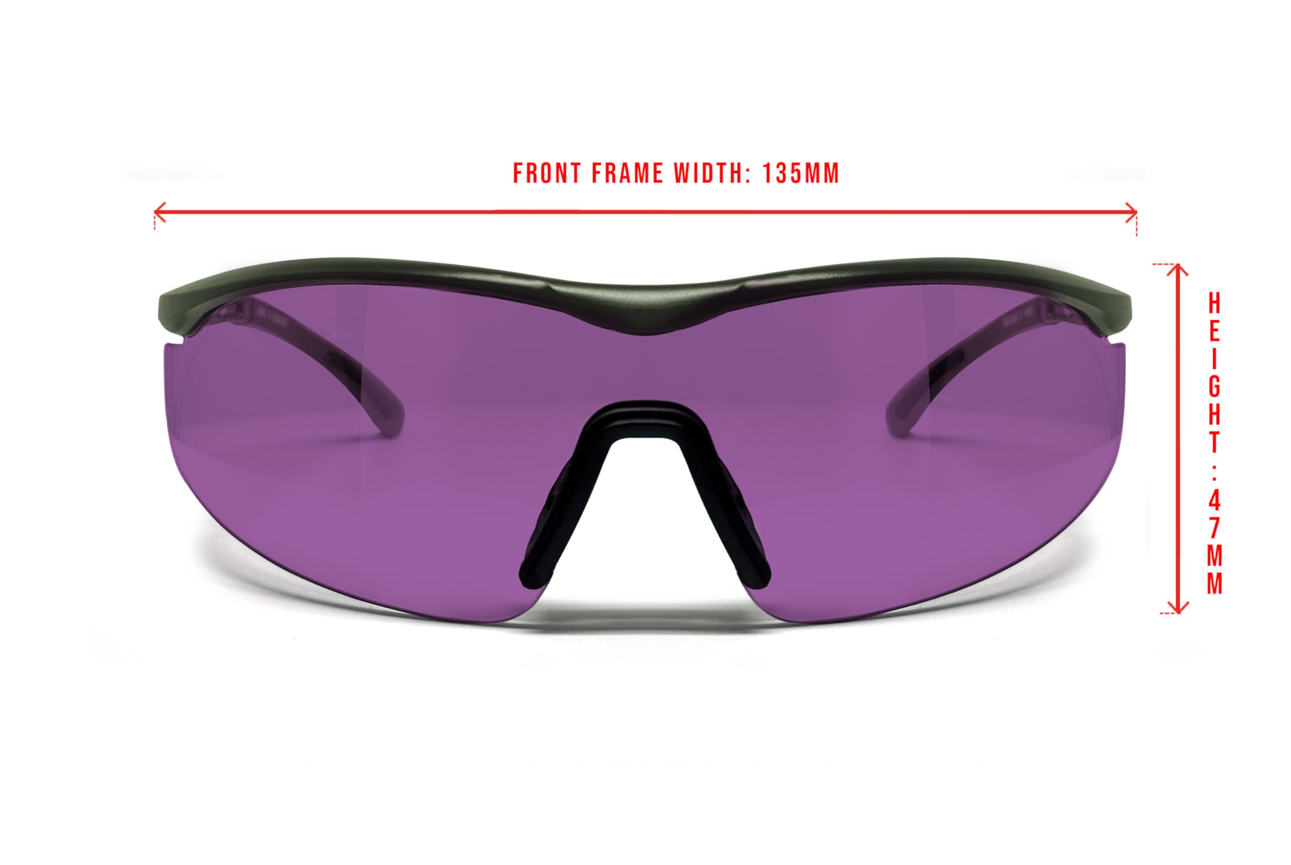 Bertoni SH898 Tactical Shooting Glasses - 4 Interchangeable Anti-Fog Lenses with Carrying Case | Protective Safety Eyewear for Trap Shooting, Hunting & Outdoor Sports