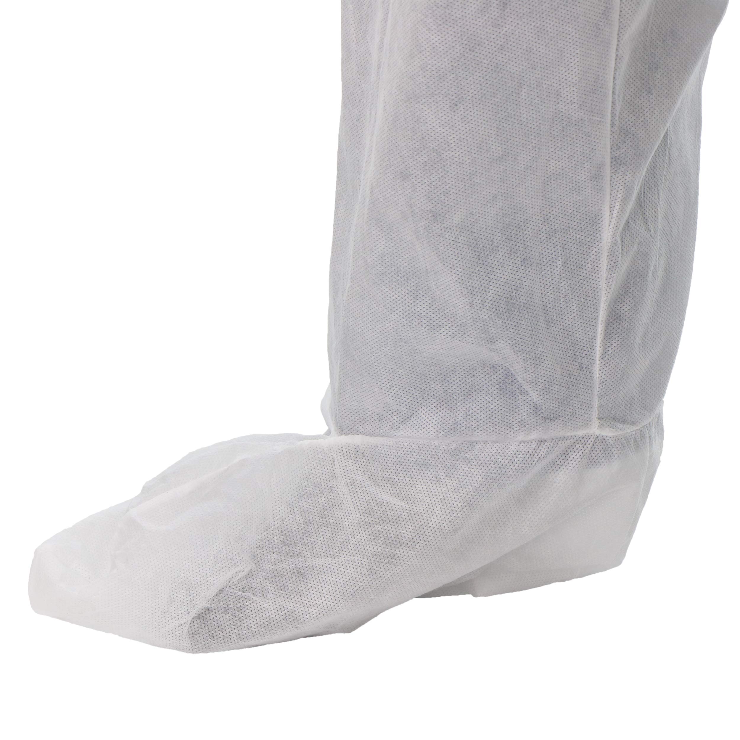 West Chester C3859 SMS Coverall - Pack of 25, White, XX-Large, Safety Workwear with Attached Hood & Boots - Ideal for Industrial, Chemical & Construction Protection