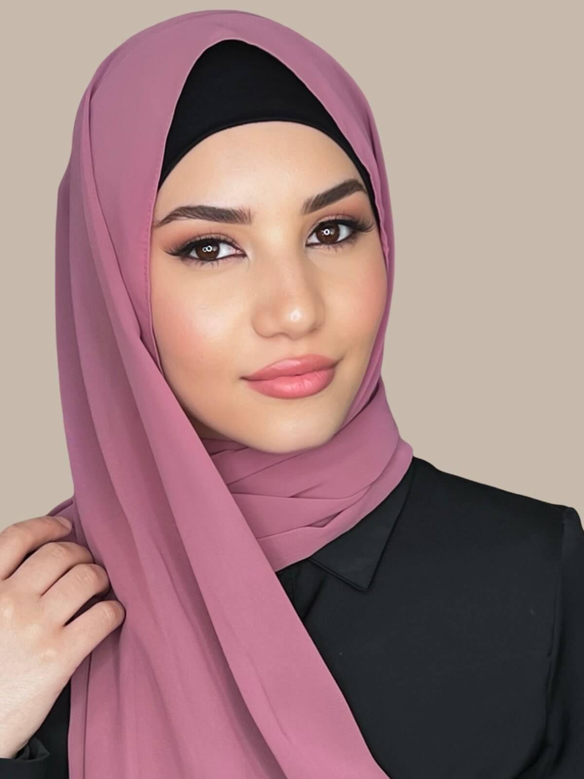 Luxury Chiffon Hijab Scarf - Soft Pale Rose Color - Perfect for Muslim Women, Prayer, Modest Fashion & Special Occasions