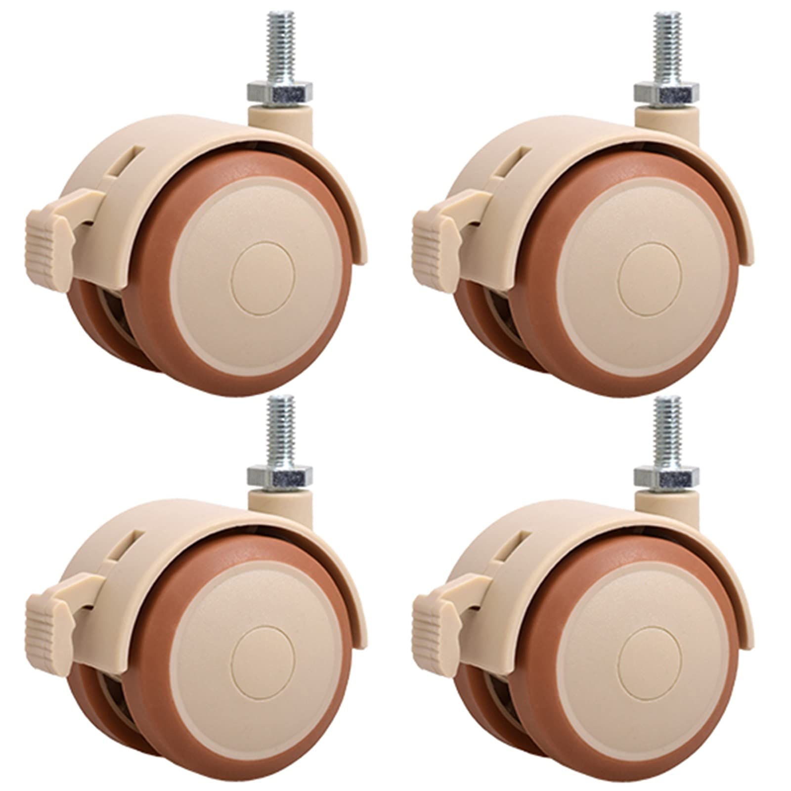 4x47mm Swivel Castors with M6 Screw - 80kg Capacity for Baby Beds & Furniture