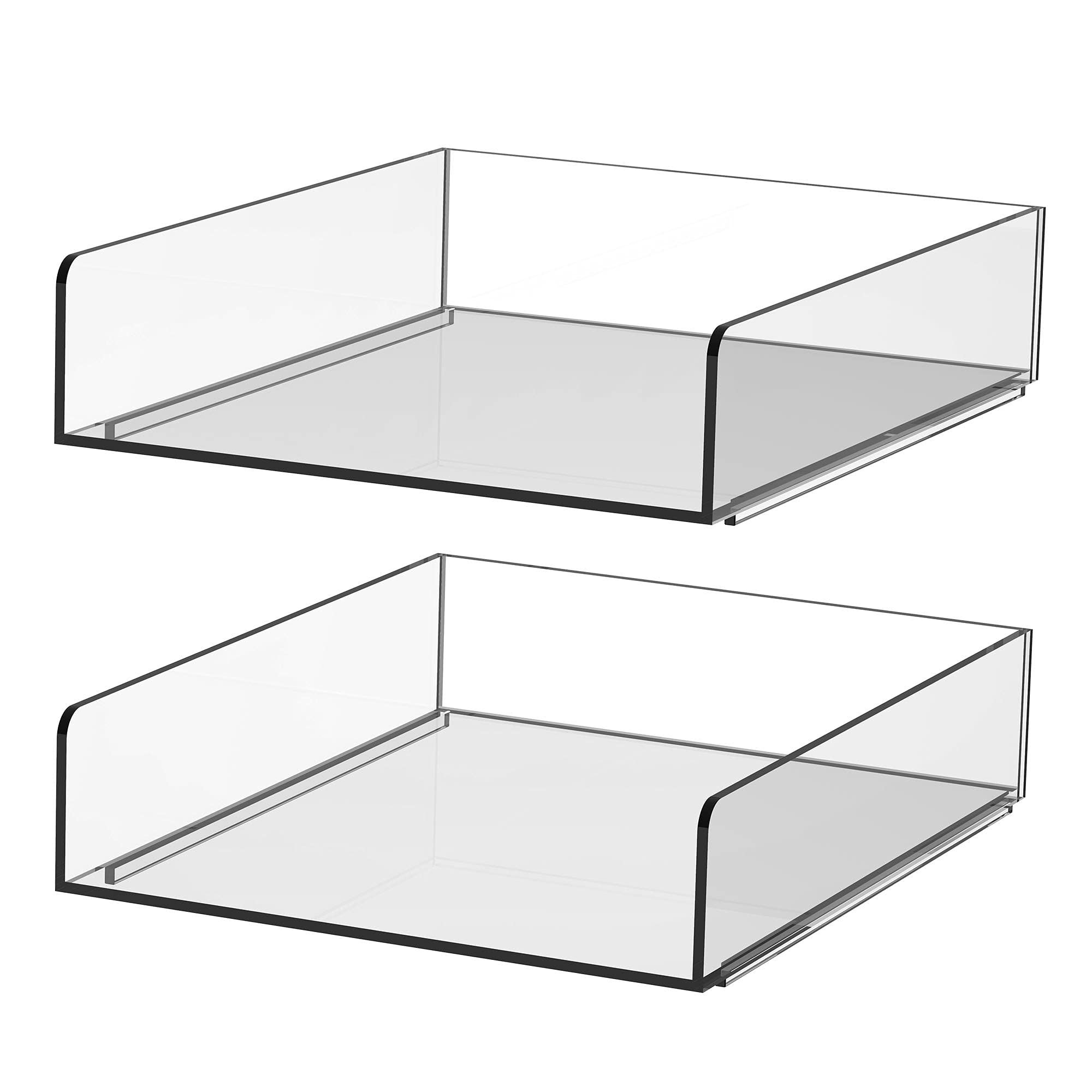TONICE 2-Tier Clear Acrylic Stackable File Tray - No Assembly Office Desktop Organizer for Documents, Papers & Kids Books - Perfect for Home, Office & School Organization