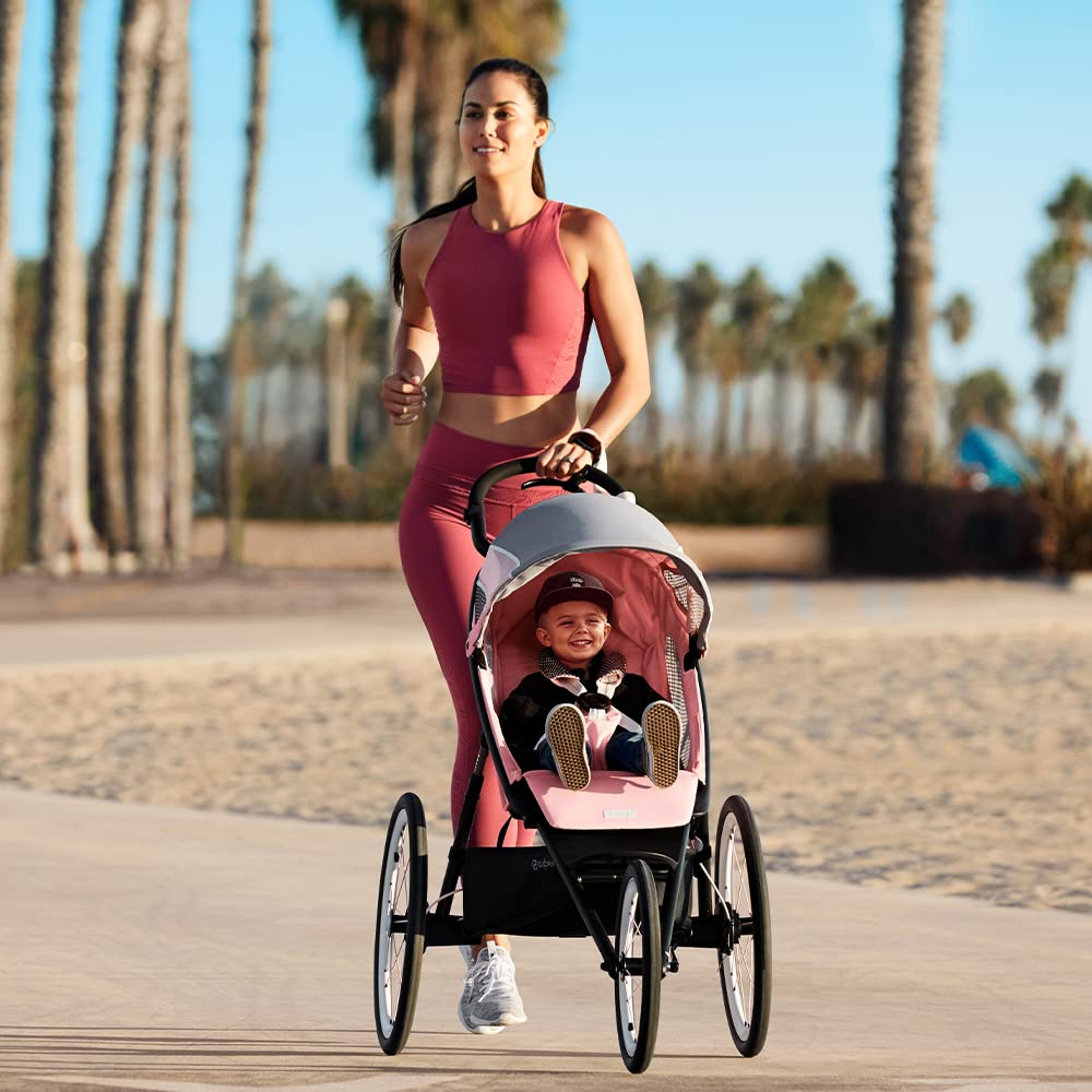 Cybex AVI Jogging Stroller Frame - Lightweight & Durable Black & Pink Design for Active Parents | Perfect for Running, Walking & Outdoor Adventures with Baby