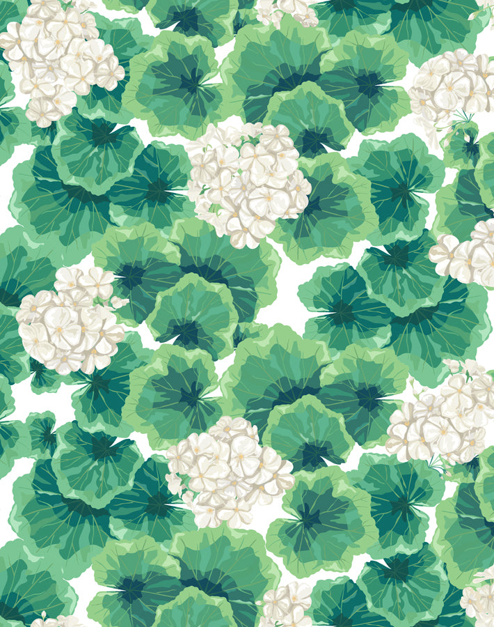 Nathan Turner White Geranium Wallpaper - Elegant Floral Peel & Stick Wallpaper for Living Room, Bedroom, and Home Decor