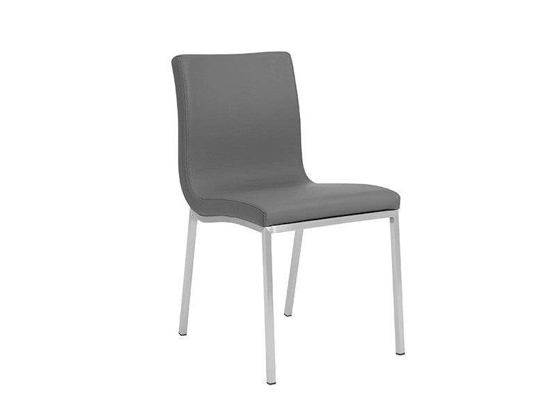 Scott Side Chair with Brushed Stainless Steel Legs - Modern Dining Chair for Kitchen, Office & Living Room - Comfortable & Stylish Seating Solution
