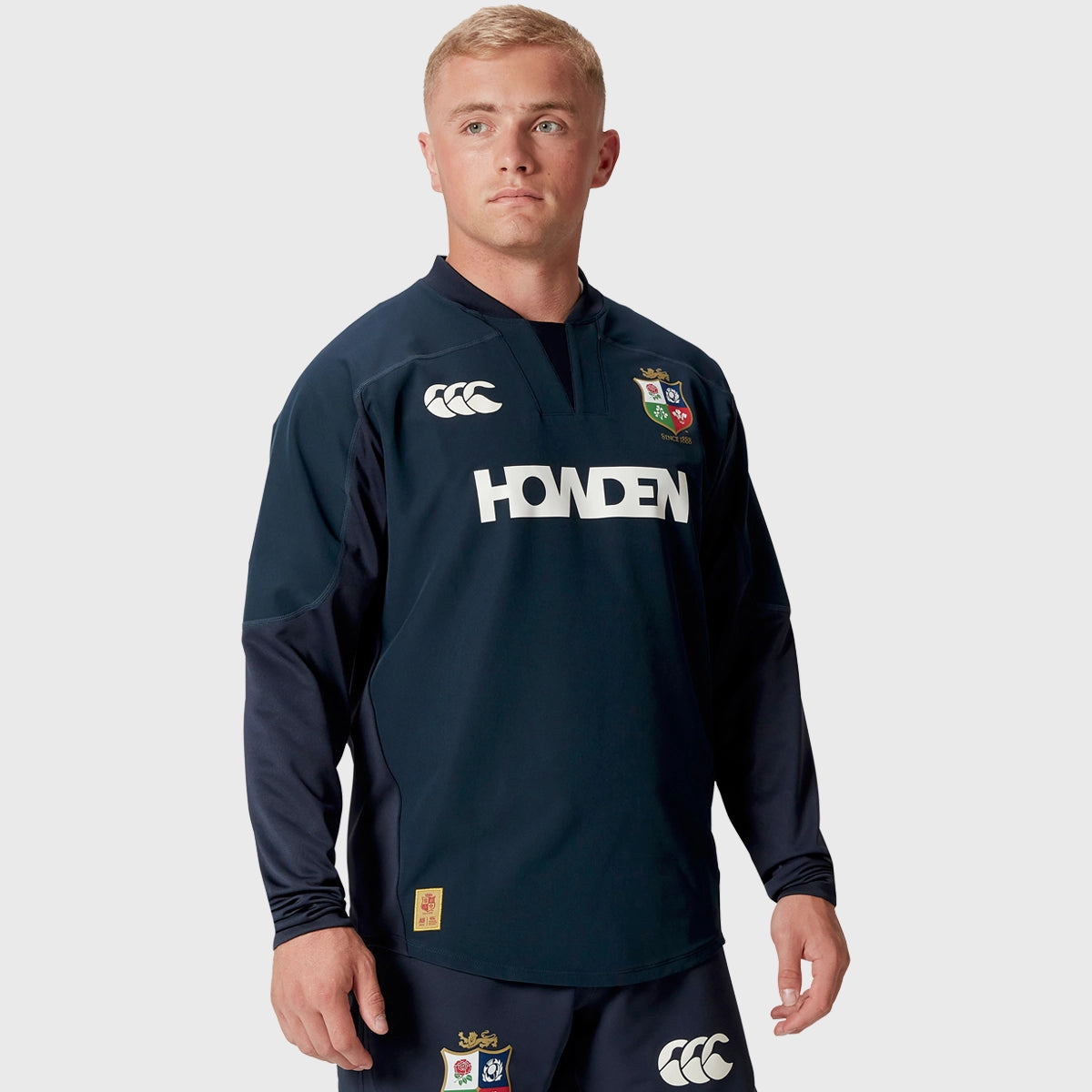 Canterbury British & Irish Lions Men's Rugby Training Drill Top - Navy Blue Sports Jersey for Gym & Field Practice