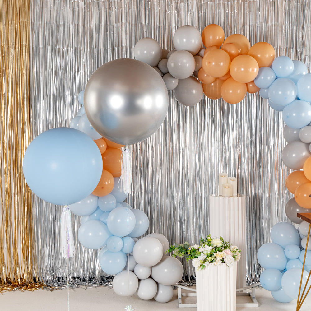 Balloonify Metallic Silver Latex Balloons - 36 Inch, Pack of 10 | Perfect for Birthday Parties, Weddings & Baby Showers