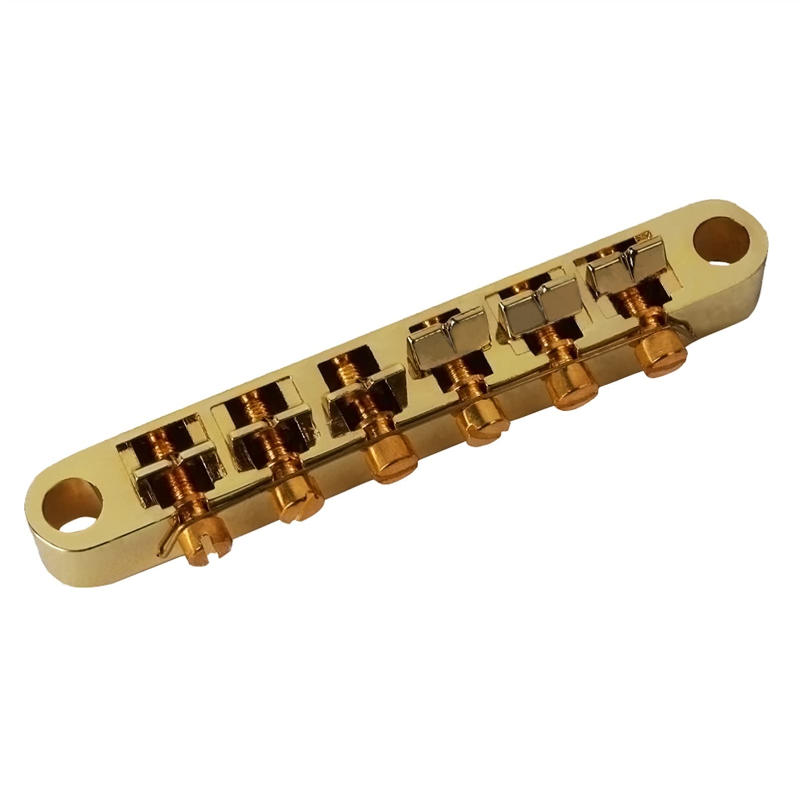 6-String Electric Guitar Bridge Saddle Set - Tune-O-Matic Bridge & Tailpiece with Posts for LP Style Guitars (Gold) - Perfect for Guitar Upgrades & Repairs