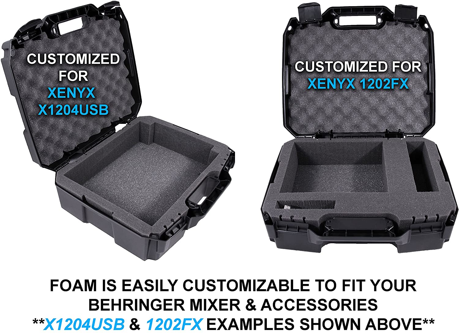 CASEMATIX 17-Inch Heavy Duty Hard Shell Mixer Travel Case - Compatible with Behringer Xenyx X1204USB, 1204USB, QX1204USB, Q1204USB, 1202FX, 1202, 802, Q802USB & More - Perfect for Studio, Live Performances & Road Travel
