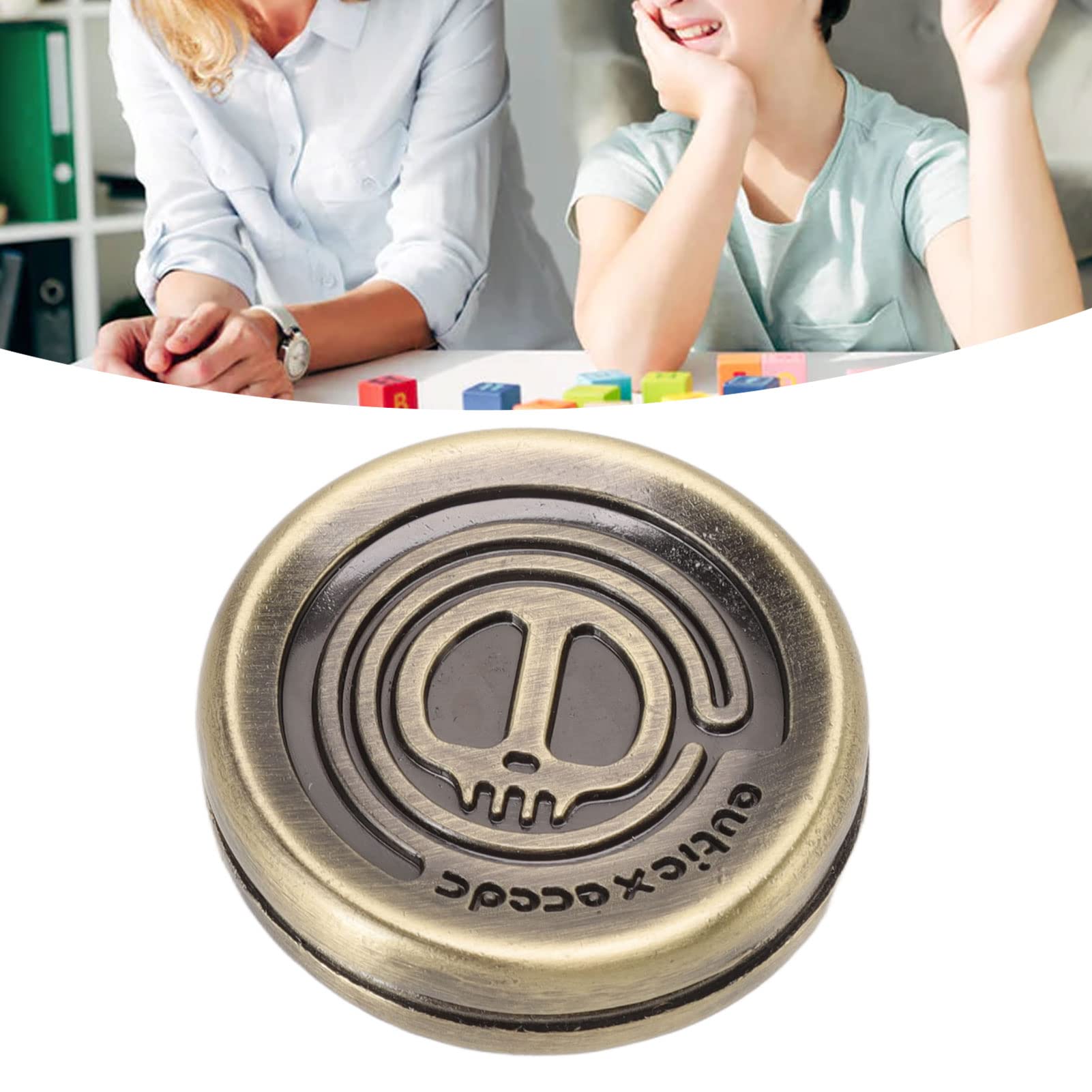 Magnetic Push Slider Fidget Toy - Stress Relief Metal Spinner Coin for ADHD, Anxiety & Focus - EDC Pocket Fidget Toy for Adults & Kids - Office, School, Travel Stress Relief Gadget