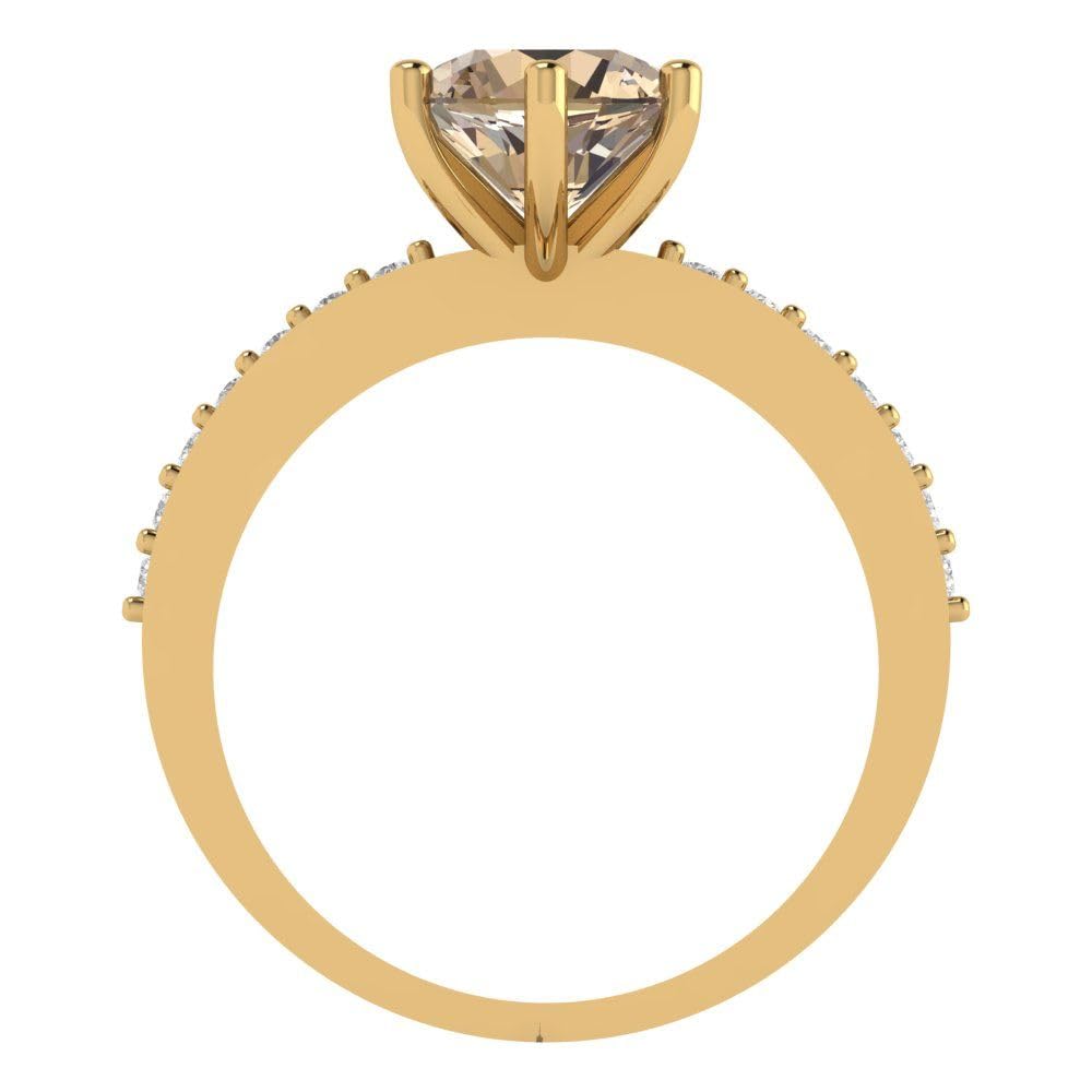1.71ct Yellow Moissanite Engagement Ring - 14k Gold for Wedding & Anniversary