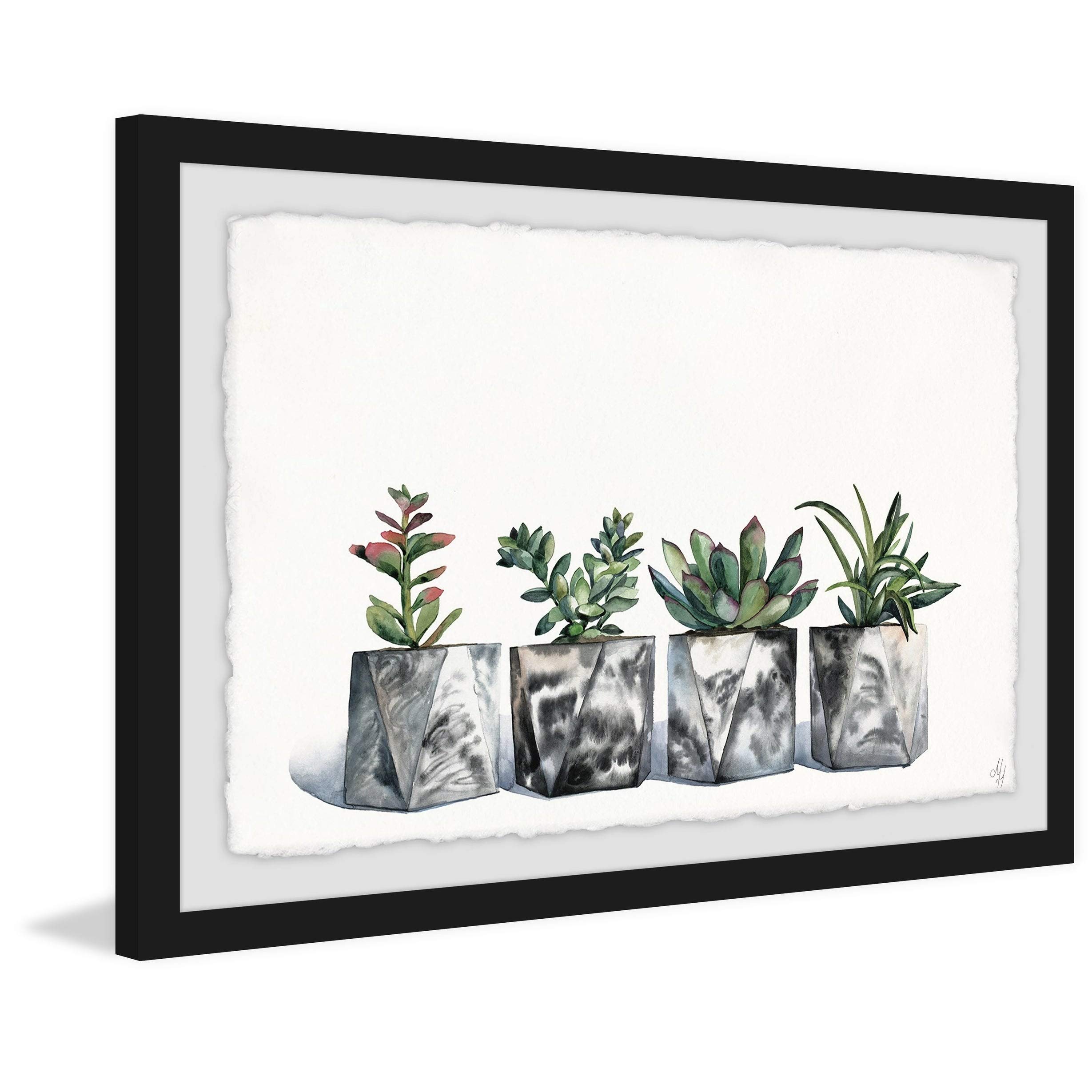 Handmade Classy Pots Framed Print 36x24 by Marmont Hill - Perfect for Home Decor, Office & Gift Giving