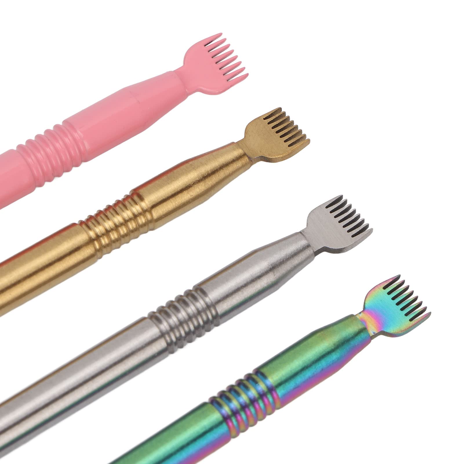 4pcs Professional Eyelash Lift Perm Kit with Stainless Steel Separation Comb - Lash Extension Separator Tool for Eyebrow Tinting & Curling - Perfect for Salon Professionals & Home Beauty Care