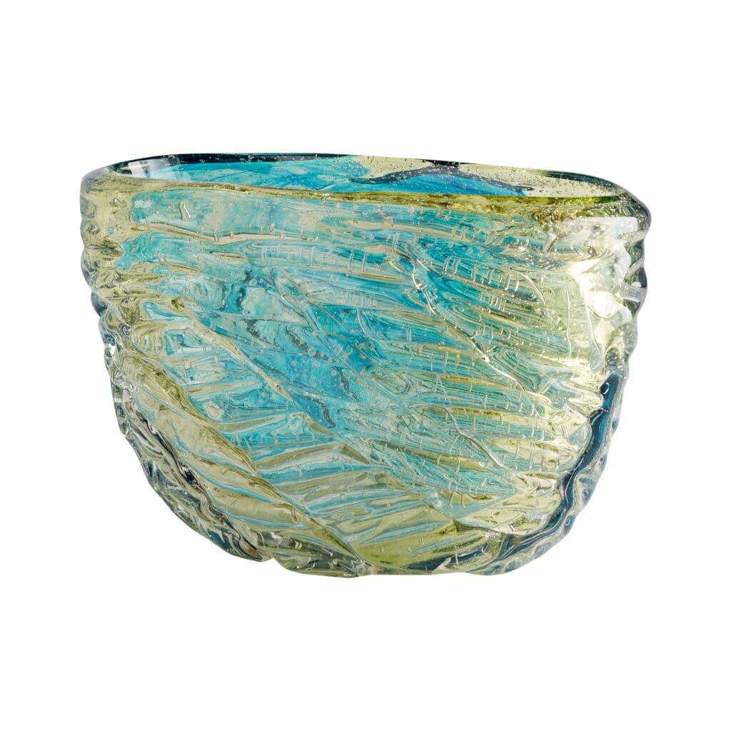 Cyan Design 11482 Oceanus Bowl - Handcrafted Blue Ceramic Decorative Bowl for Home Decor, Centerpiece, Dining Table, or Gift