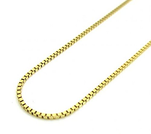 10K Yellow Gold Box Chain Necklace for Men & Women - 1.0MM Spring Clasp Link, 16-24 Inches - Perfect for Everyday Wear, Gifts & Special Occasions