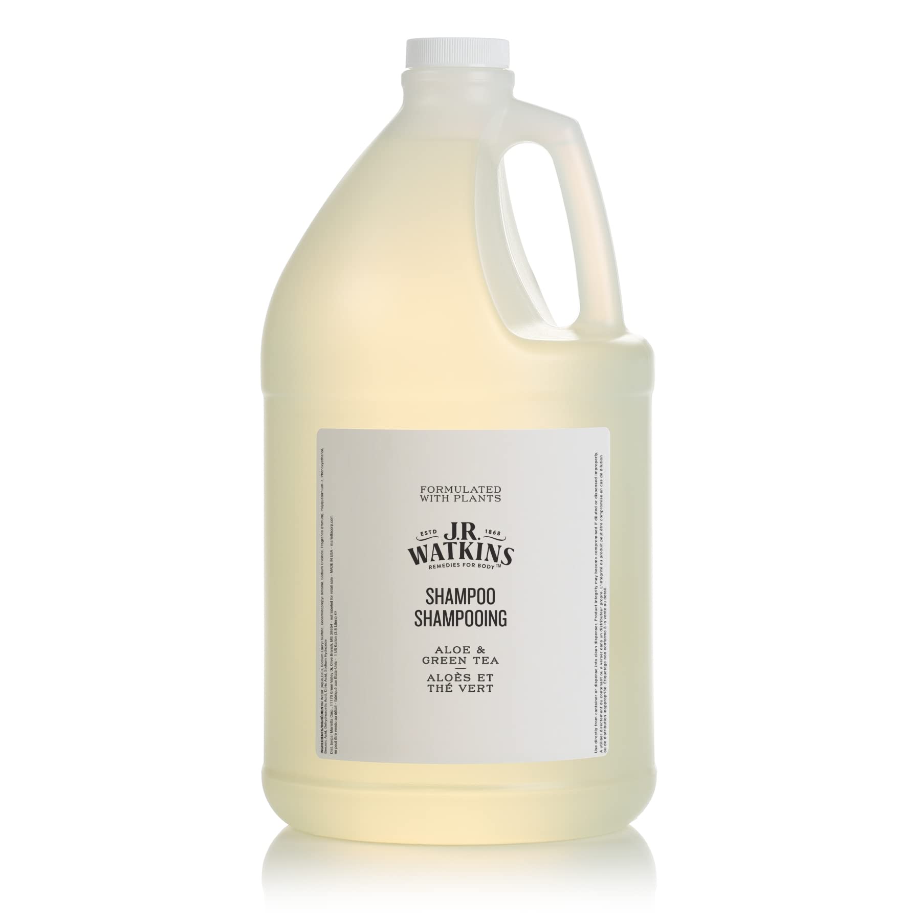 J.R Watkins Aloe & Green Tea Shampoo and Conditioner Set - 1 Gallon Each | Natural Hair Care for Hotels & Salons | Perfect for Holiday Inn Express Amenities
