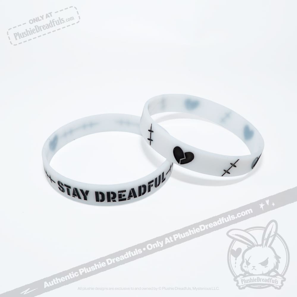 Plushie Dreadfuls Stay Dreadful Glow in the Dark Bracelet Set - Spooky Halloween Accessories for Costume Parties & Nighttime Events