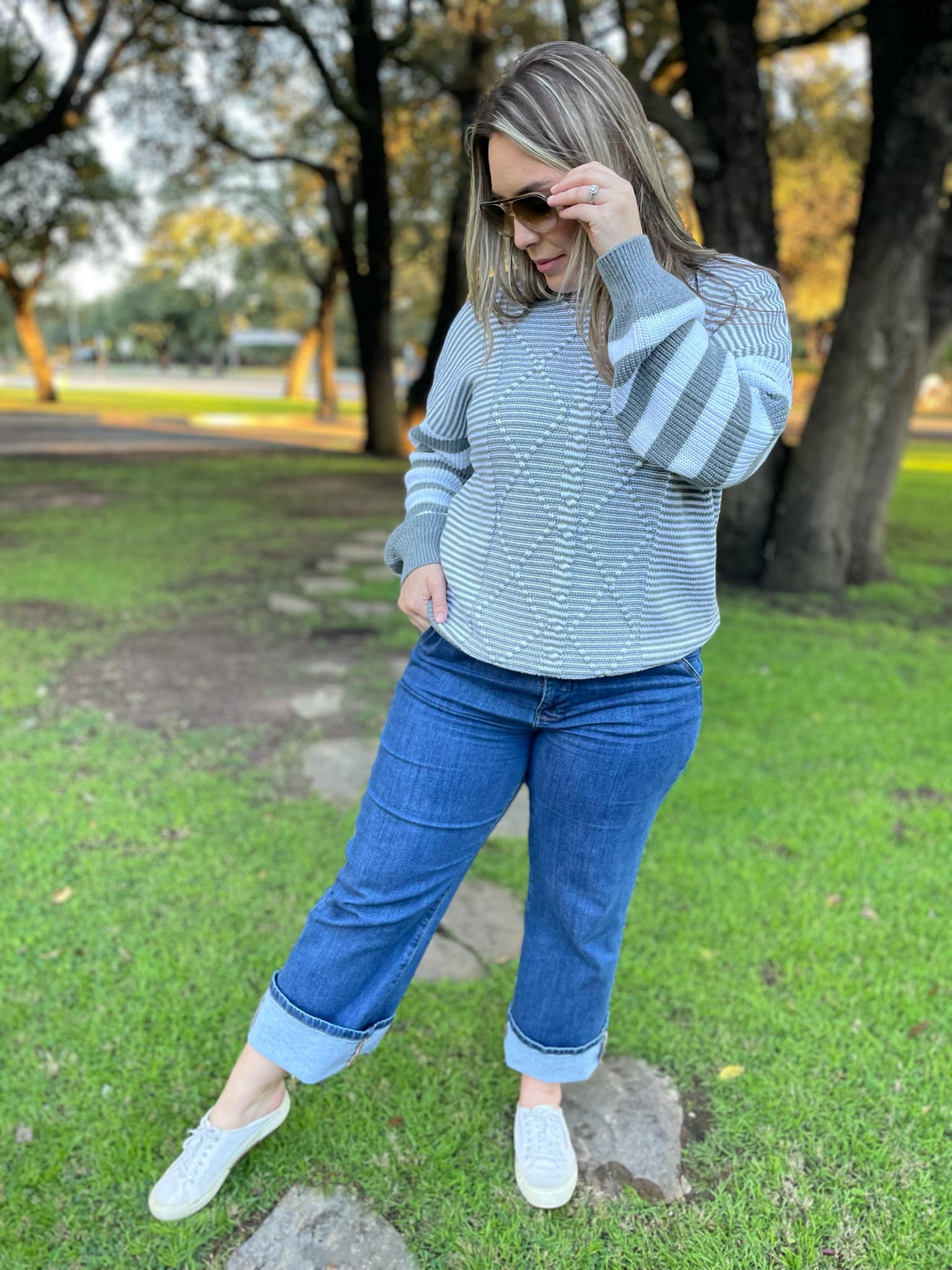 PREORDER: Aspen Striped Sleeve Sweater - 4 Color Options for Women | Cozy Fall & Winter Fashion | Perfect for Casual Outings & Office Wear