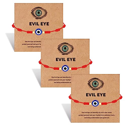 3 Red Evil Eye Bracelets