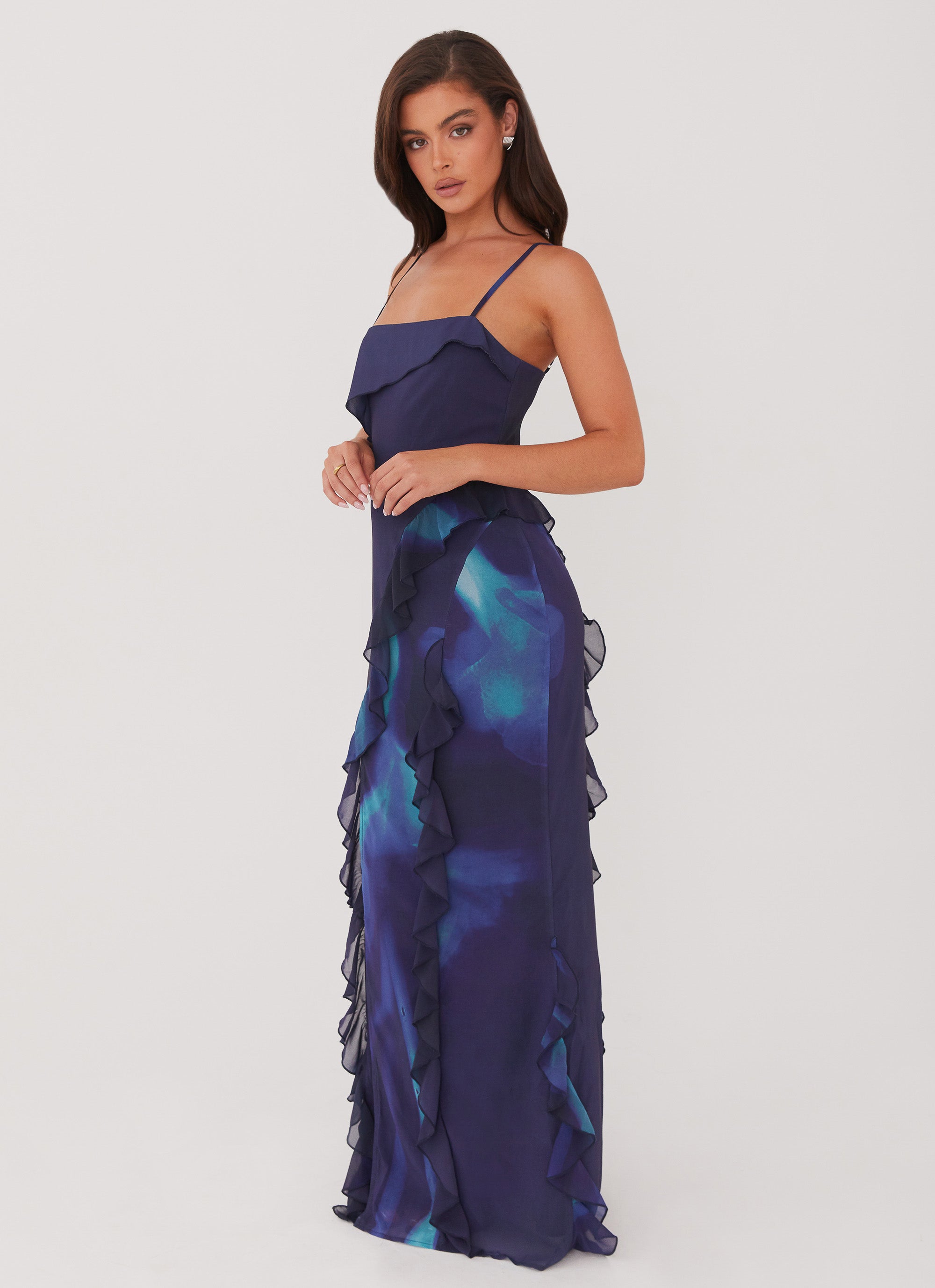 Elegant Do No Wrong Ruffle Maxi Dress in Cyber Rose - Perfect for Summer Weddings, Beach Vacations & Date Nights