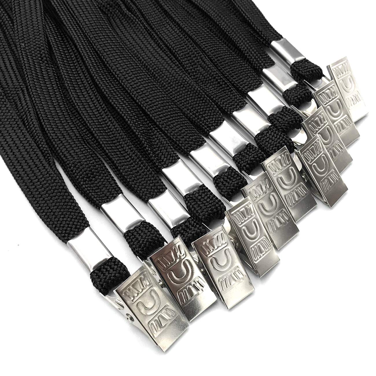 25 Pack Black Breakaway Lanyards with Bulldog Clip - Comfortable Neck Straps for Badges & ID Cards