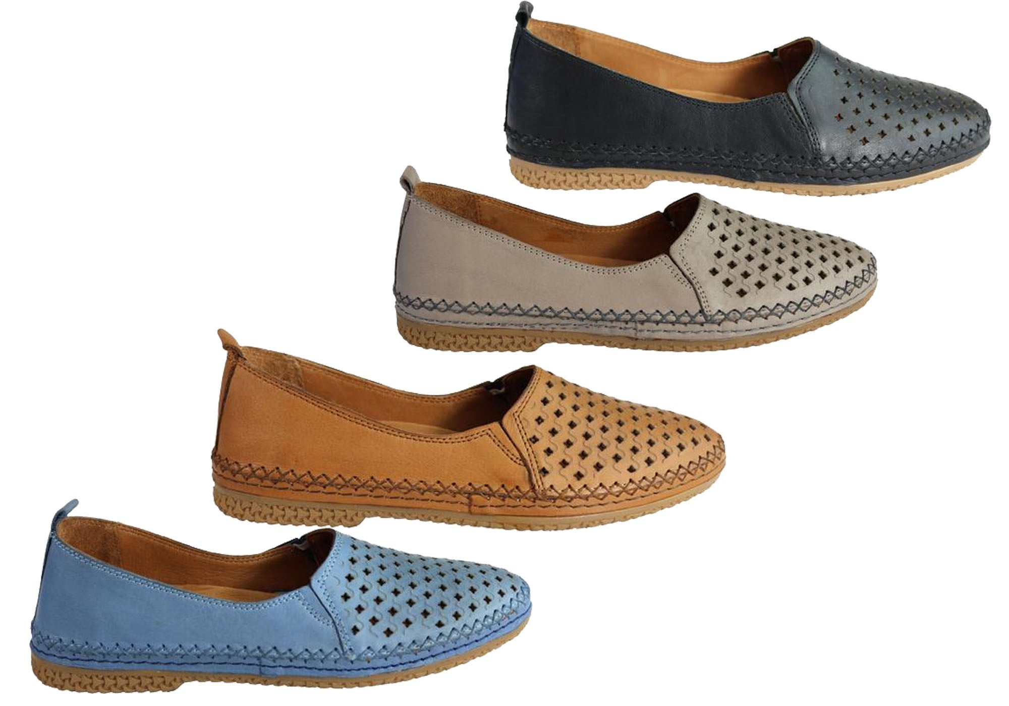 Orizonte Joy Women's Comfortable Soft Leather Flat Shoes - European Style Loafers for Casual Wear, Office & Walking