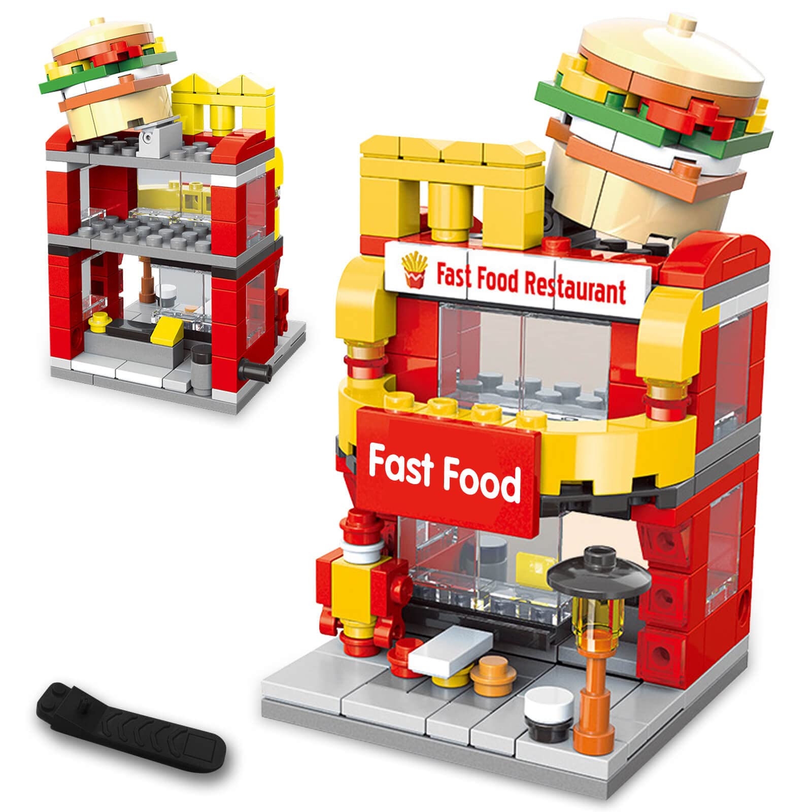 Tyoery City Street View Building Blocks Set - 168pcs DIY Creative Model Toy for Kids Ages 6-12 | Compatible with Lego (Burger Shop Theme) | Perfect for STEM Learning, Birthday Gifts & Imaginative Play