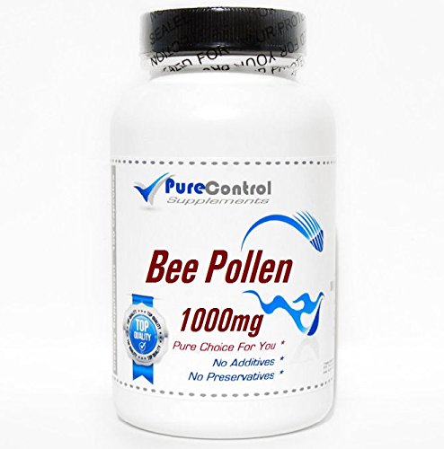 PureControl Supplements Bee Pollen 1000mg - 100 Capsules of Pure Natural Bee Pollen for Immune Support & Energy Boost | Daily Wellness Supplement for Men & Women